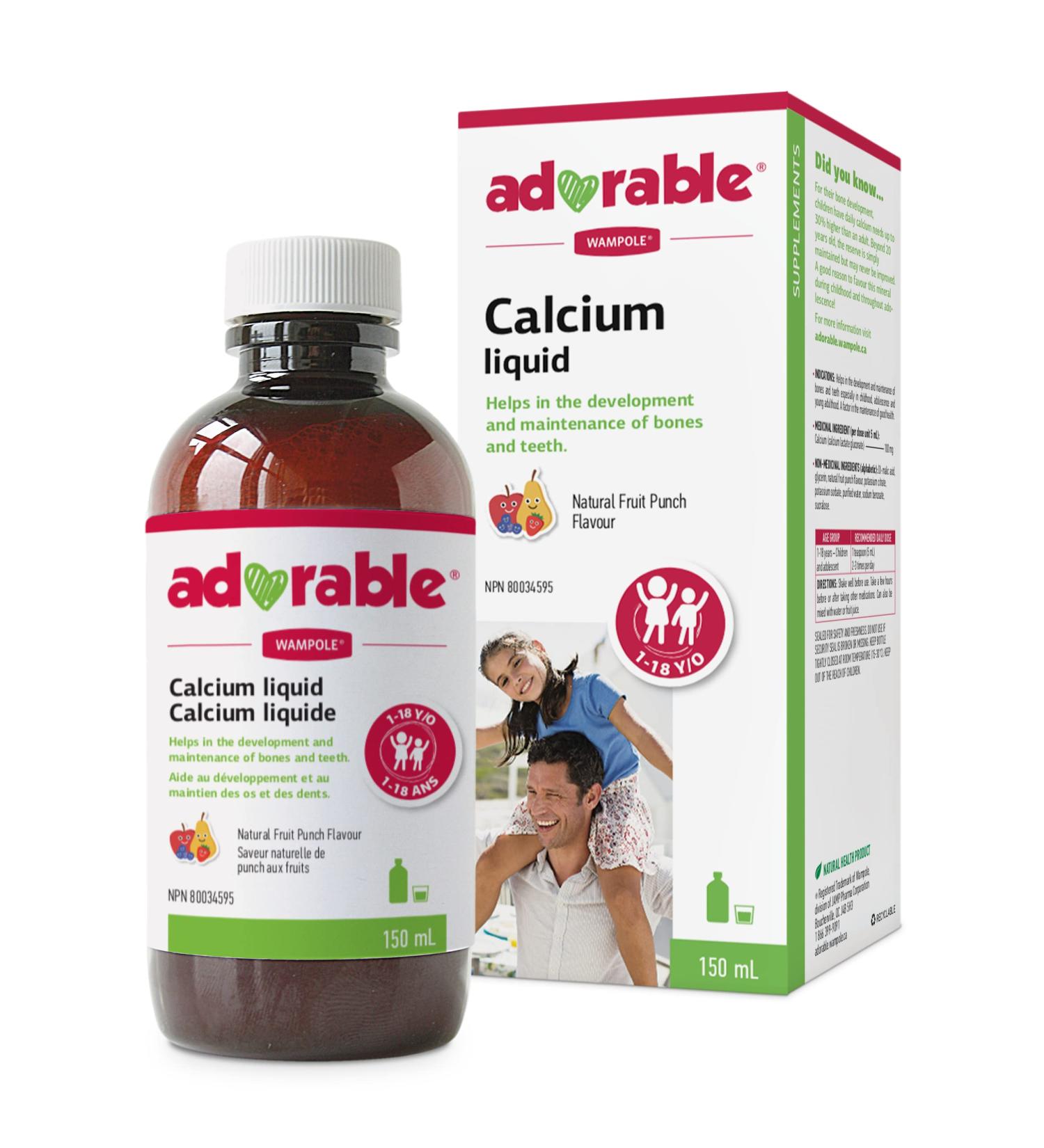 Wampole Adorable Calcium For Healthy Bones & Teeth 150 ml - Buy Online on SooperMarket.com