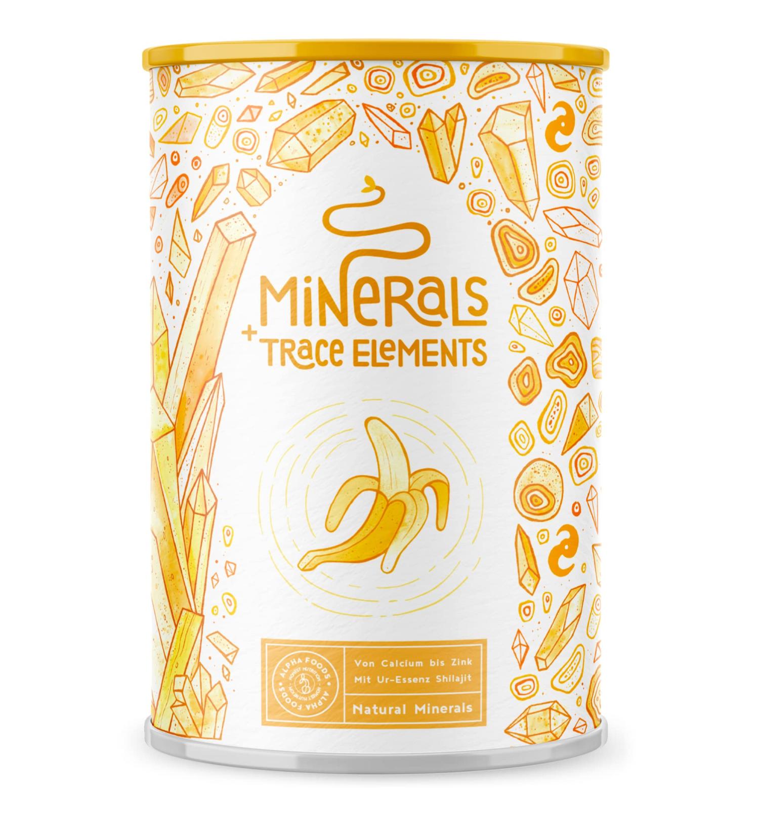 Banana Flavour Calcium Magnesium Zinc Powder 450g - 45 Servings | Calcium, Magnesium, Zinc Supplement with Shilajit Essence for Strong Bones, Teeth & Muscles - Alpha Foods - Buy Online on SooperMarket.com