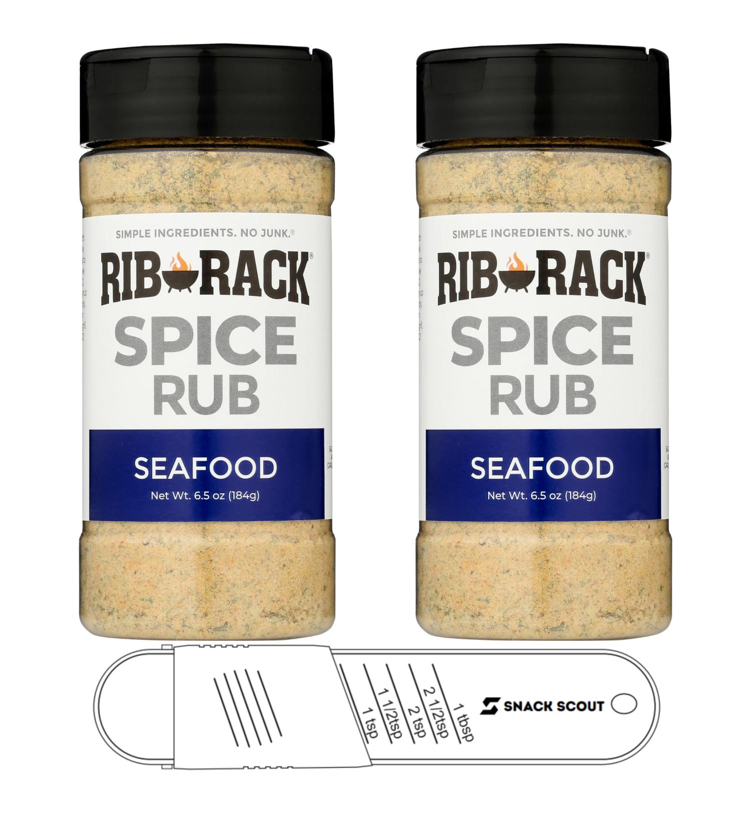 Rib Rack Seafood Spice Rub (Pack of 2) Bundle With Snack Scout Measuring Spoon - Buy Online on SooperMarket.com