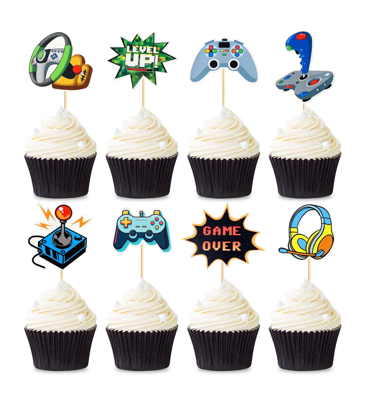 Cyodoos 48Pcs Video Game Cupcake Toppers Assembled Game On Controllers Cupcake Picks GamePad Cake Decorations for Game Theme Baby Shower Kids Boys Girls Birthday Anniversary Party Decorations Supplies - Buy Online on SooperMarket.com