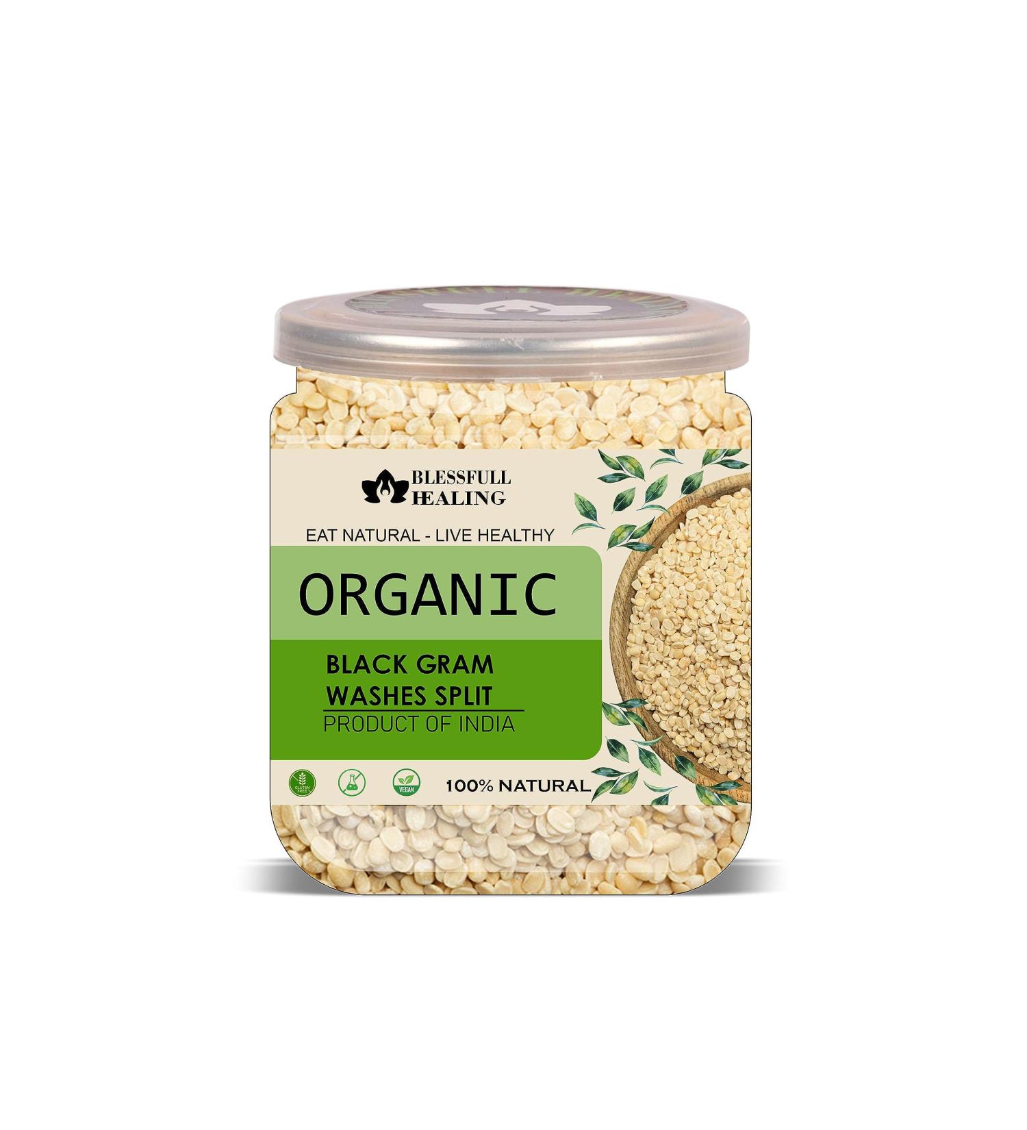 Blessfull Healing Organice Black Gram Washes Split 2 lb (907 Gram) - Buy Online on SooperMarket.com