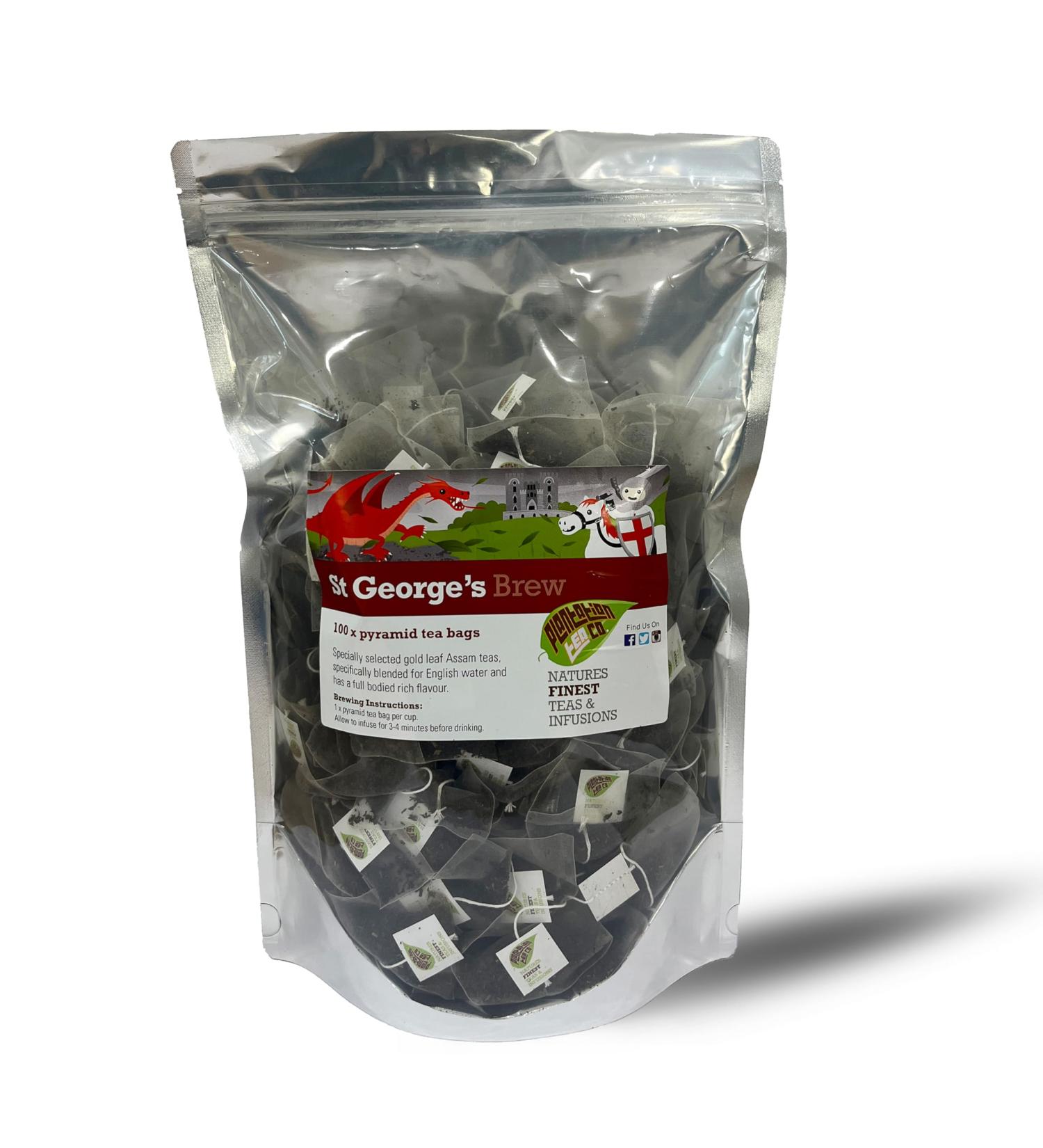 St George's Brew Pyramid Tea Bags | 100 Biodegradable Mesh Bags - Buy Online on SooperMarket.com