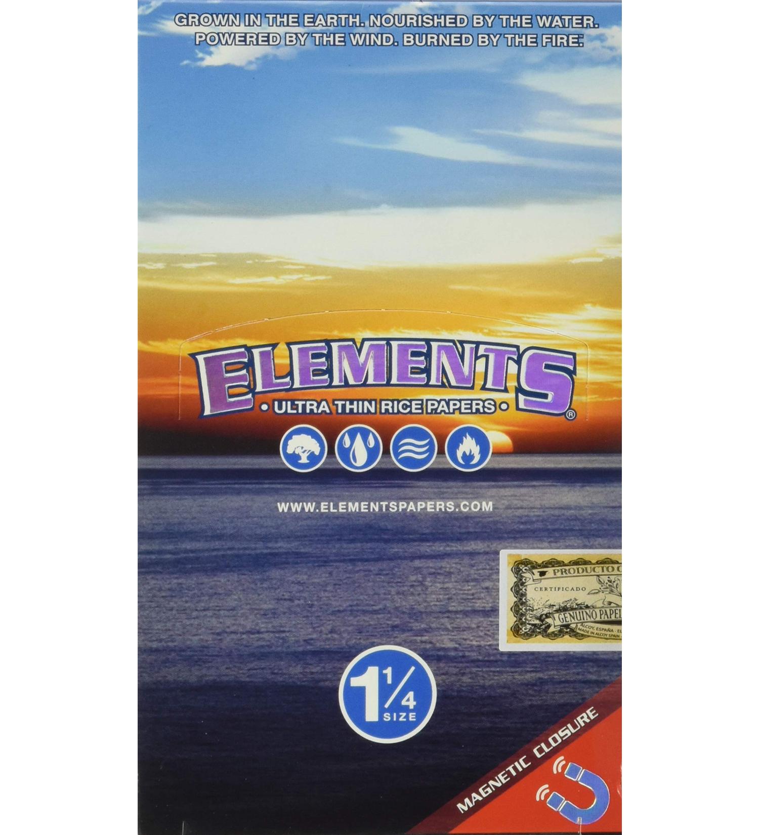 Elements 1.25 Ultra Thin Rice Rolling Paper | Full Box of 25 | Magnetic Closure - Buy Online on SooperMarket.com