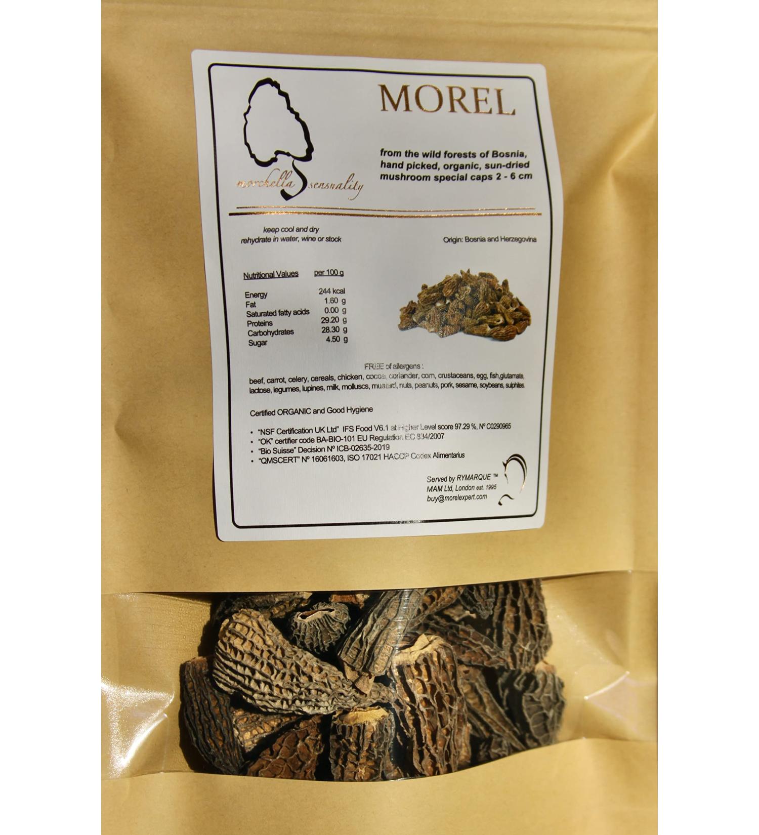 Morel Mushrooms Popular Choice CAPS (2-6 cm) - no Tails - Hand Picked Sun-Dried (30 gr) 30.0 grams - Buy Online on SooperMarket.com