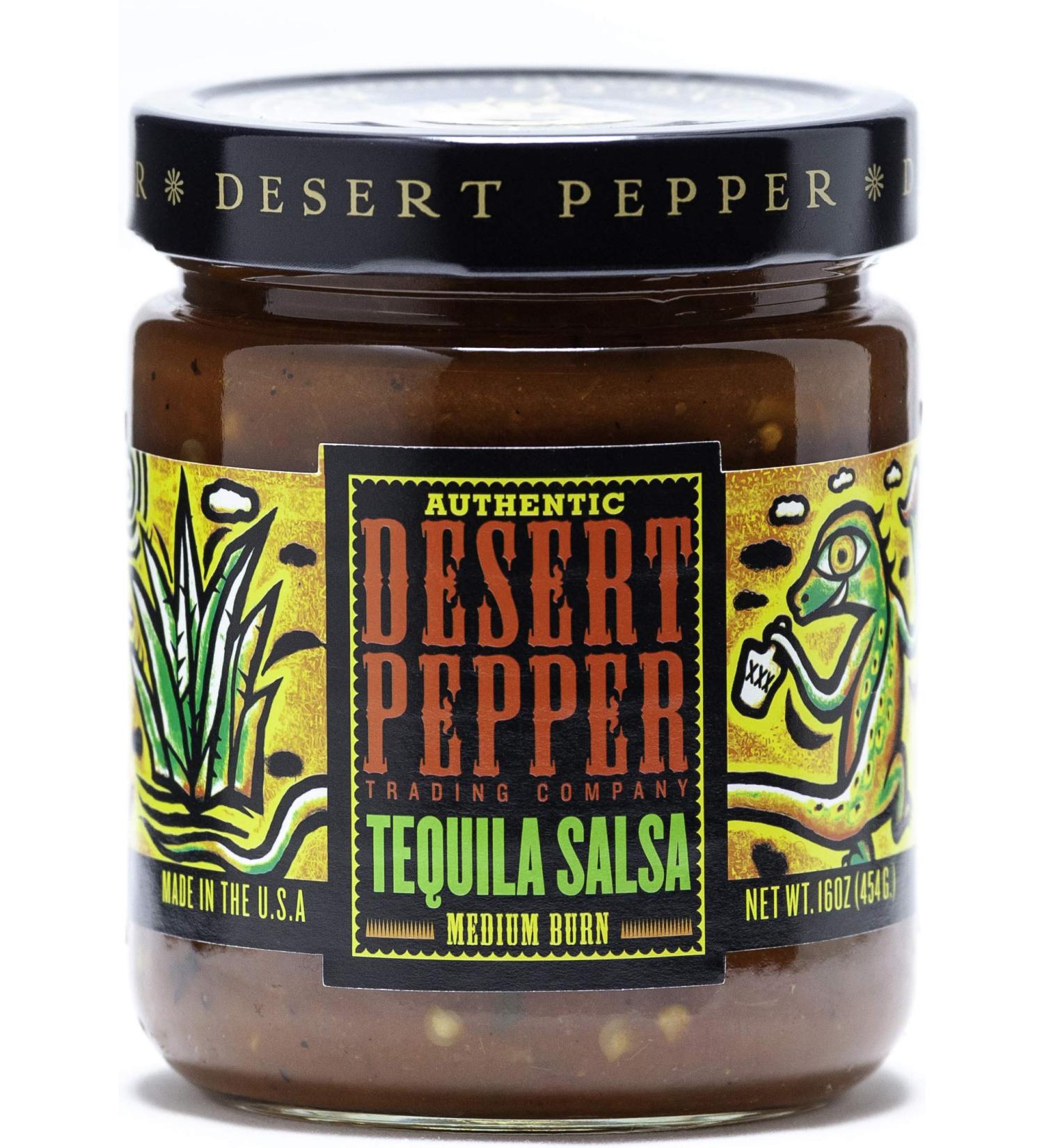 Desert Pepper Tequila Salsa - Medium Burn - 16oz (1 Pack) - Authentic and Flavorful Mexico-inspired Salsa - Buy Online on SooperMarket.com