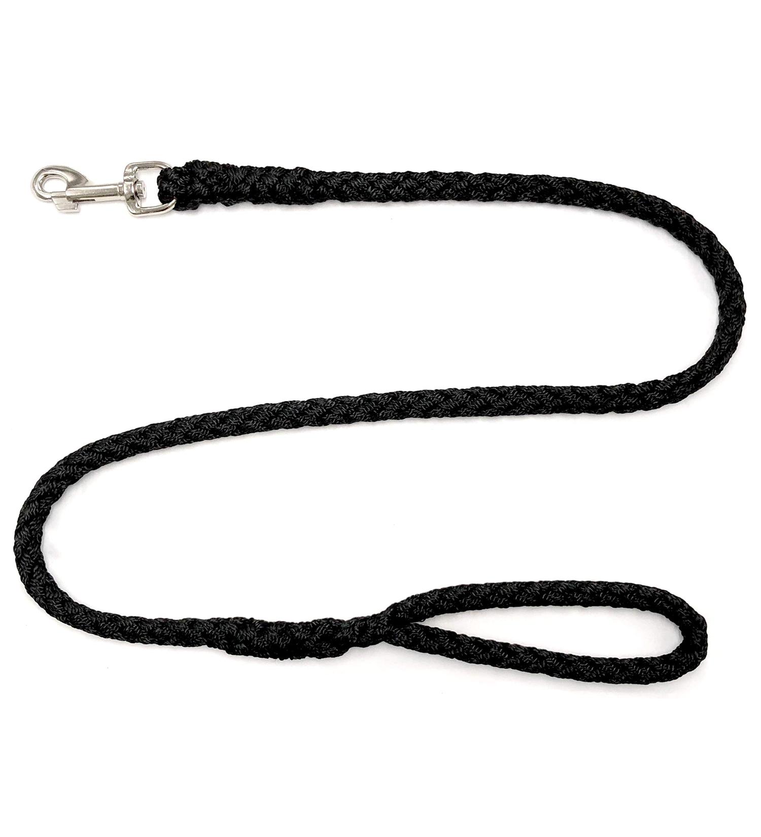 Dog leash large dogs jumbo with hand loop up to 80 kg / guide leash / training line / training line very stable 17 colors (2.50m black) 2.50m black
