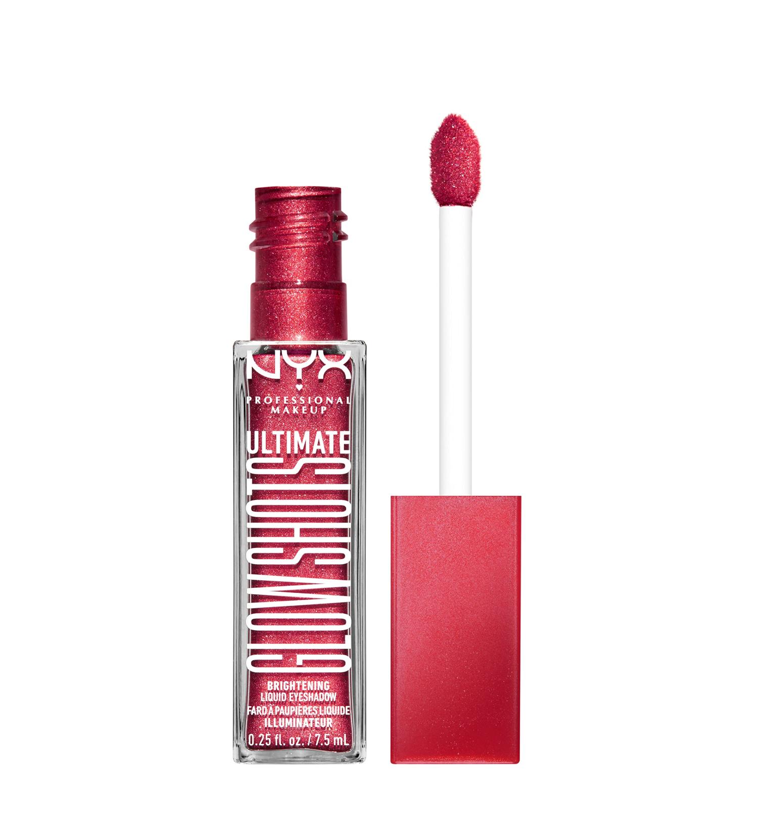 NYX Ultimate Glow Shots Liquid Eyeshadow - Raspberry Rave | Long-Lasting Shimmer with Vitamin C - Buy Online on SooperMarket.com