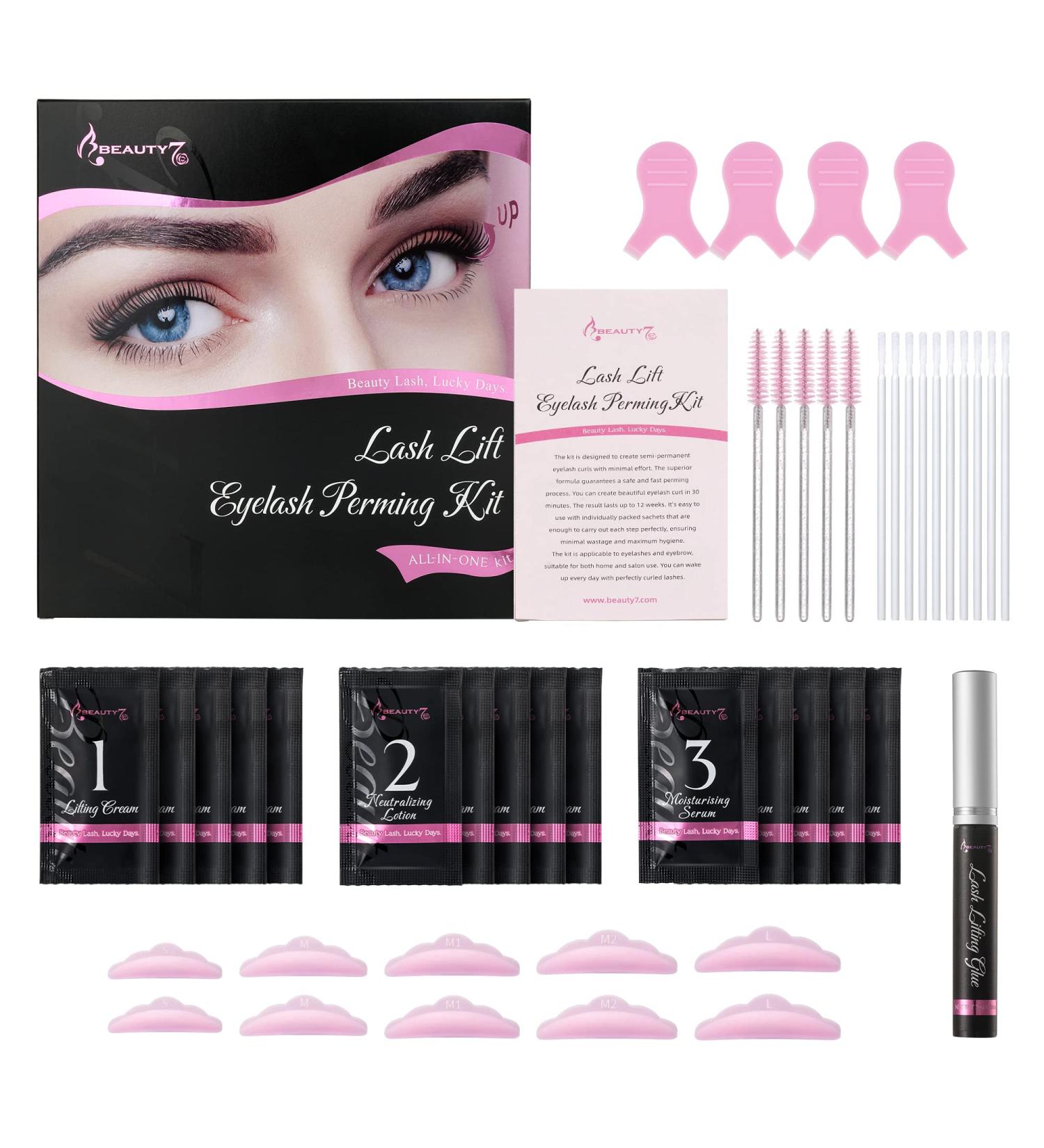 Beauty7 Lash Lift Kit - Professional Salon at Home for Eyelash Extension Curling and Perming (5 Pack) - Buy Online on SooperMarket.com