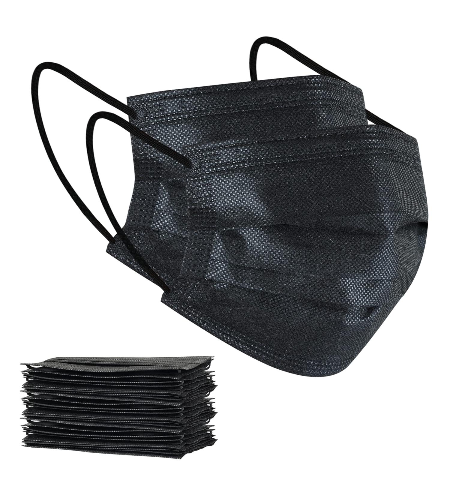 100pcs Black Disposable Face Masks - 3 Ply Adults Disposable Mask (100 Pcs) - Buy Online on SooperMarket.com