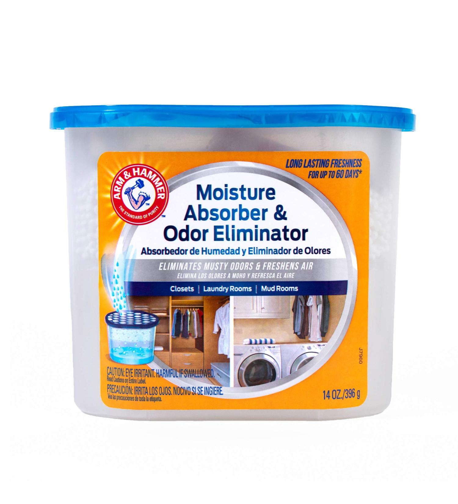 Arm & Hammer Fragrance Free Disposable Moisture Absorber & Odor Eliminator - 14 oz Tub | International Shipping Available - Buy Online on SooperMarket.com