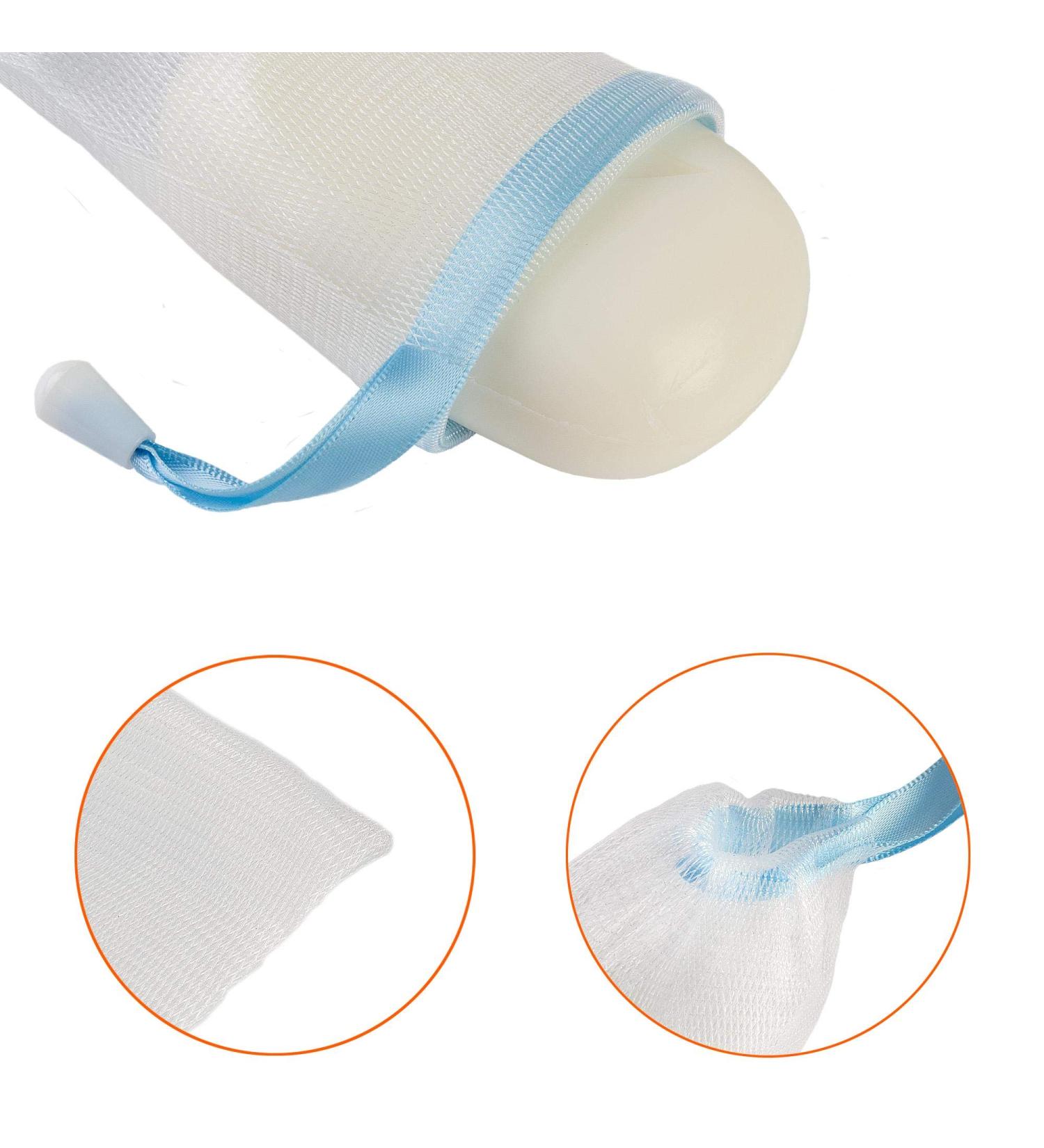 ECENCE 5X Nylon Soap Bag Set - Durable 15cm x 8.5cm Soap Sacks for Travel & Storage | International Shipping - Buy Online on SooperMarket.com