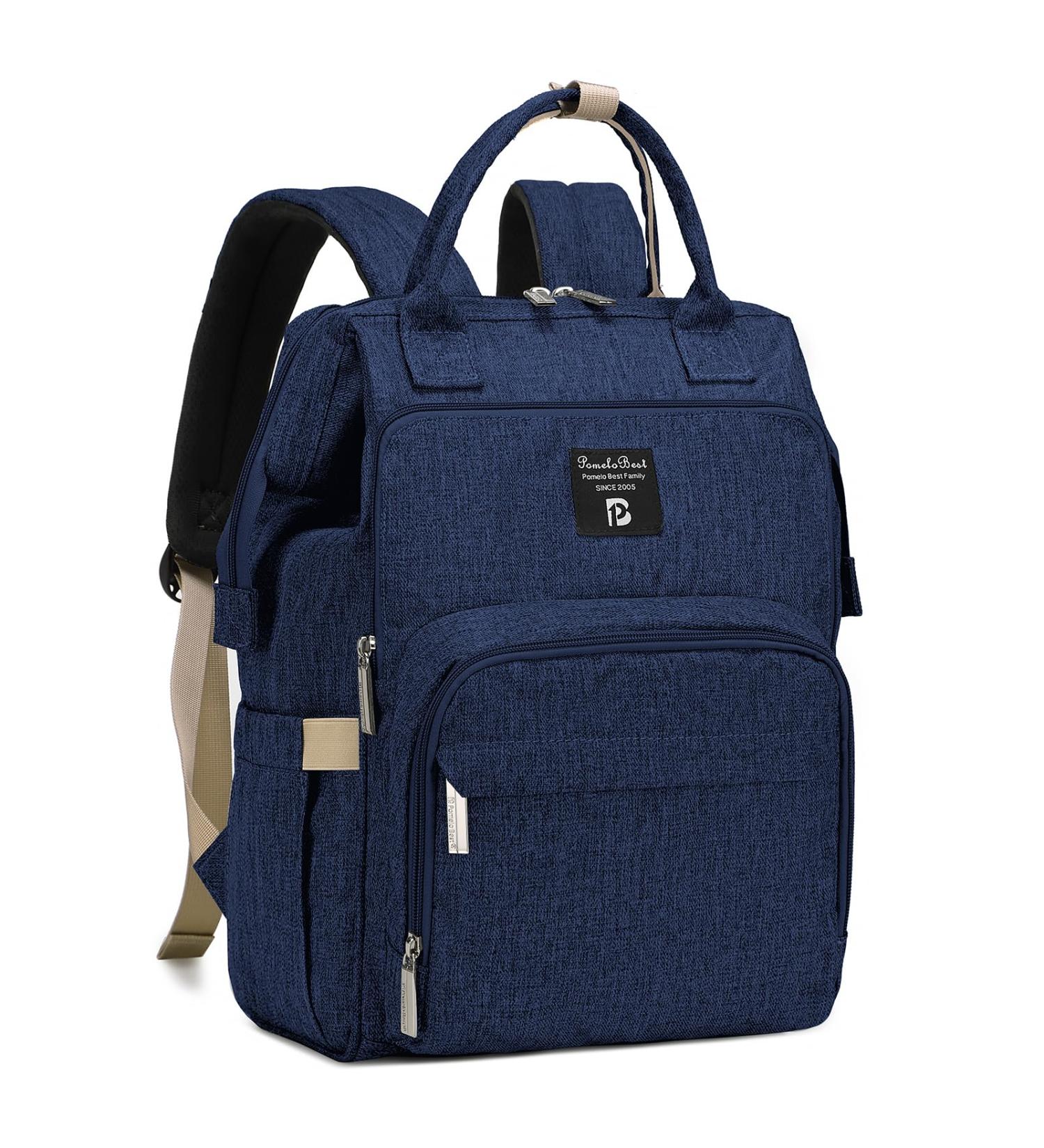 Stylish Pomelo Baby Diaper Backpack - Multifunctional Water-Repellent Large Capacity with Diaper Pad - New Blue Version - Buy Online on SooperMarket.com