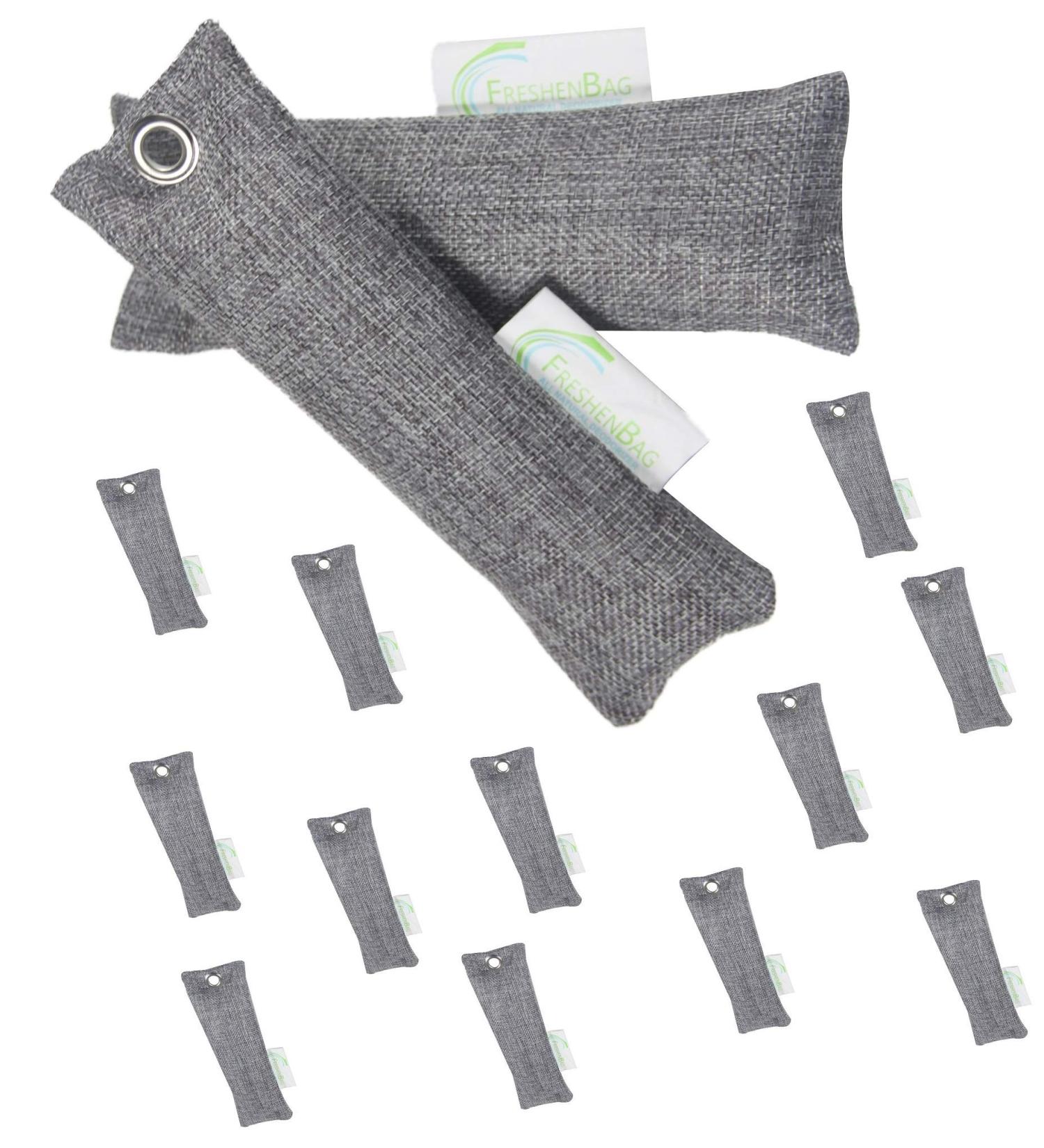 12 Pack - Freshenbag Air Freshener with Activated Bamboo Charcoal - Natural Odor Eliminator and Moisture Absorber for Shoes, Cars, Closets, and Rooms - By OLIVIA & AIDEN - Buy Online on SooperMarket.com