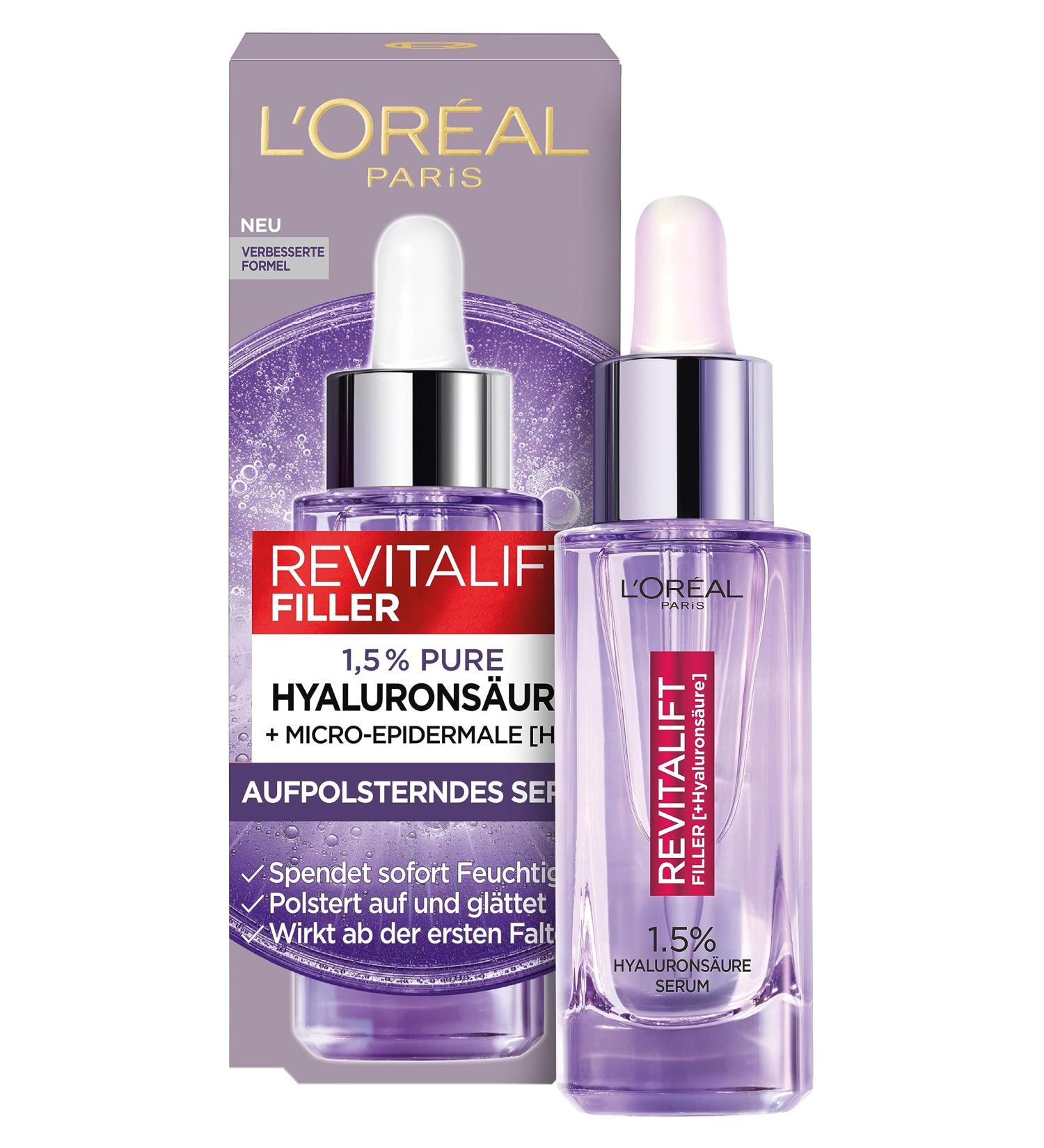 LOral Paris Revitalift Filler Hyaluron Serum 30ml | Anti-Aging Facial Care with 1.5% Hyaluronic Acid & Vitamin C | Shop Internationally - Buy Online on SooperMarket.com