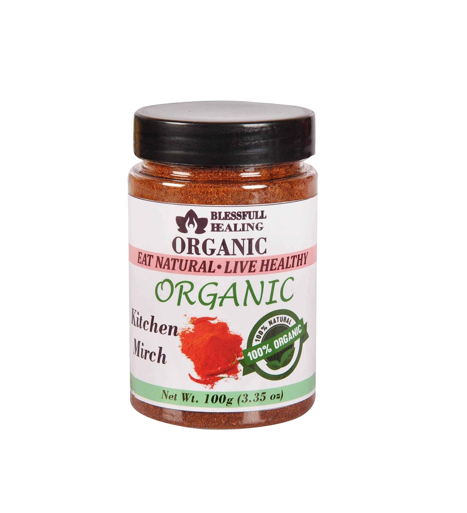 Blessfull Healing Organic Kitchen Mirch 100 Gram Airtight Container (Packing May Vary) 100 Gram 3.35 oz - Buy Online on SooperMarket.com