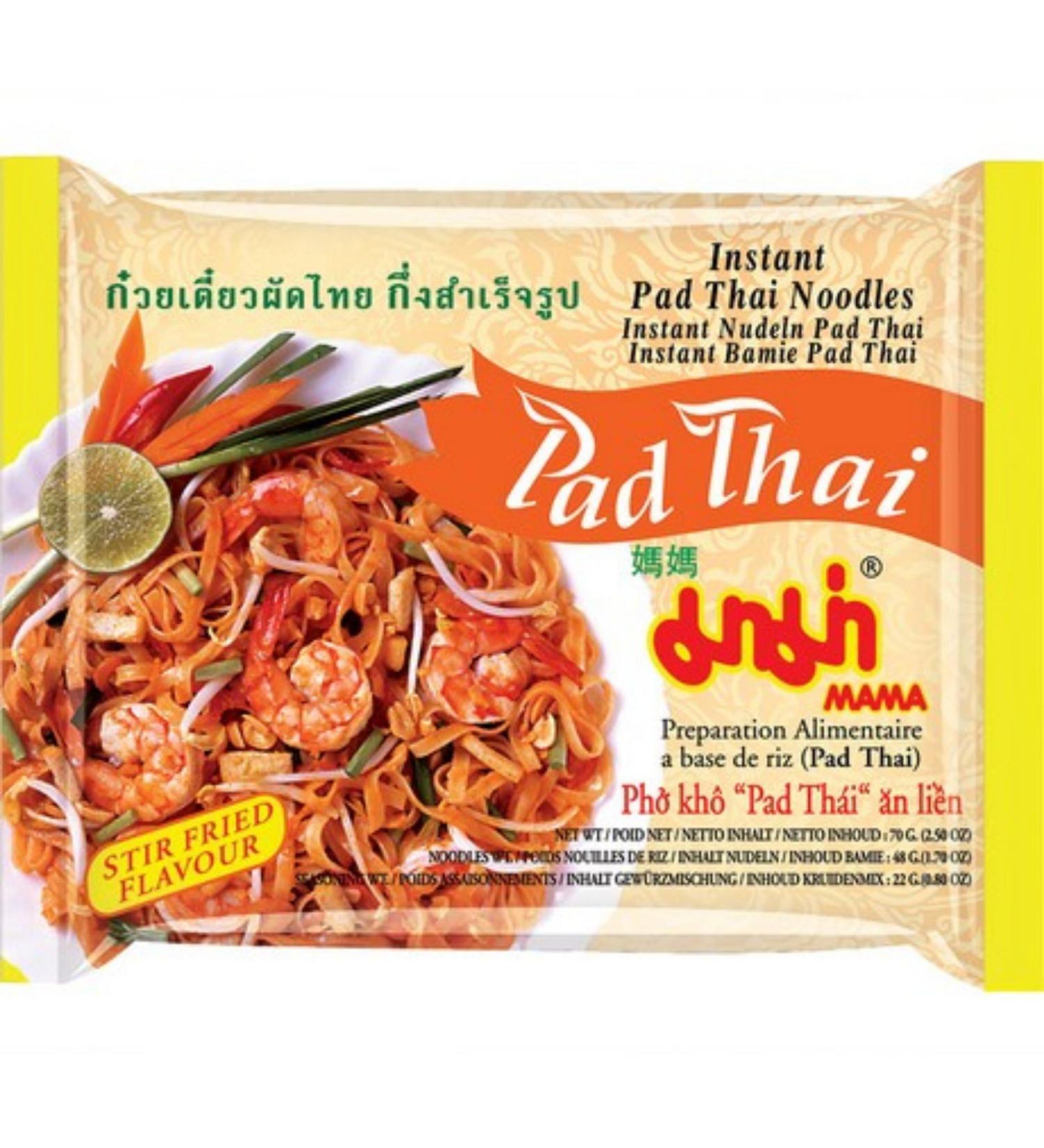 MAMA Instant Rice Noodles Pad Thai - Multipack (30 x 70g) - Authentic Thai Flavor Quick Meal Solution International Shipping Available - Buy Online on SooperMarket.com