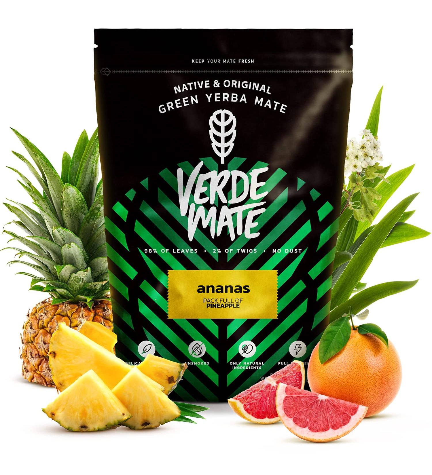 Verde Mate Green Ananas 500g - Delicious Fruit Yerba Mate with 100% Natural Ingredients | Brazilian Yerba Mate Tea High in Caffeine | Stimulating and Energizing Blend - Buy Online on SooperMarket.com