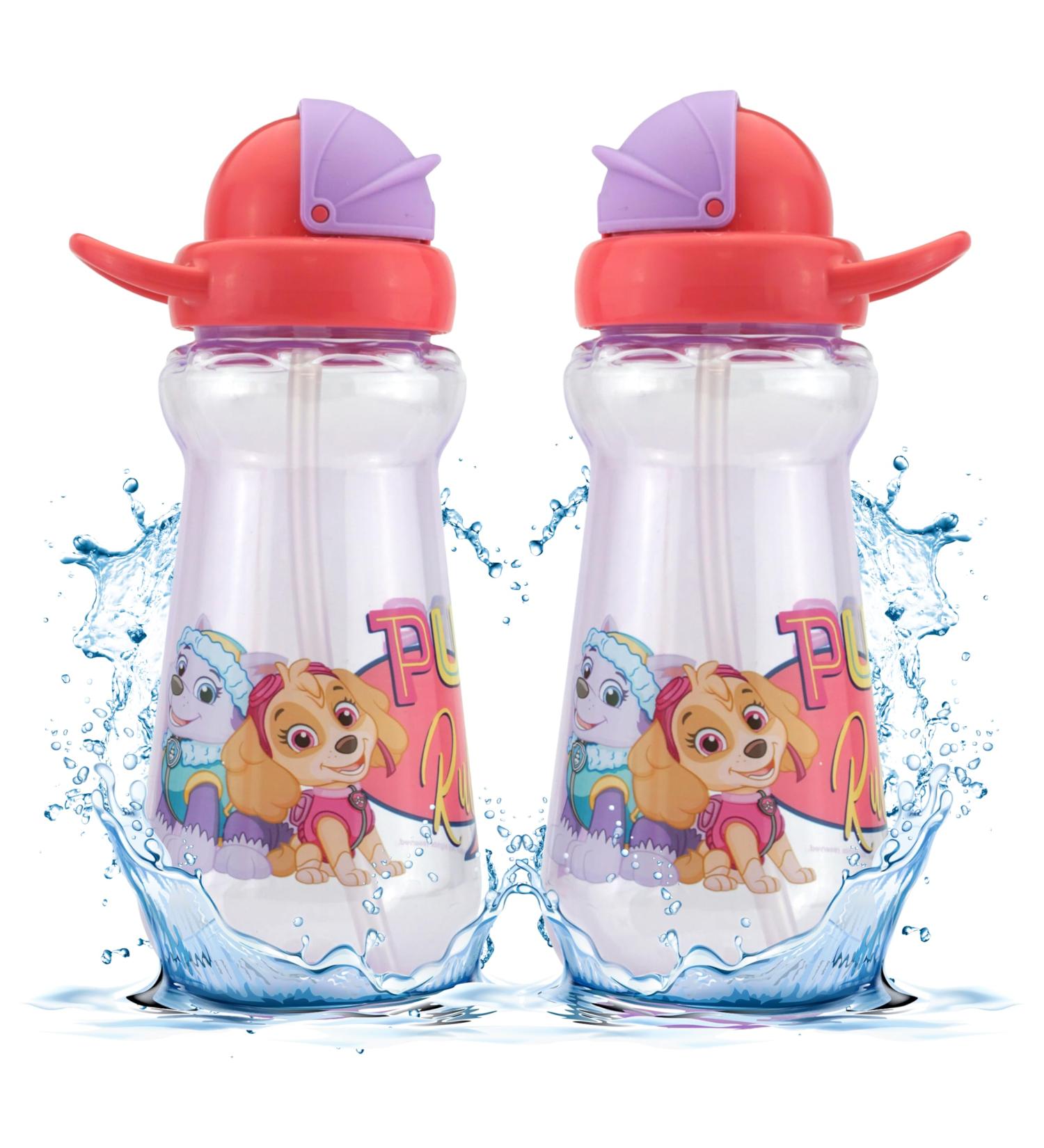 Shop 2x Paw Patrol Skye Water Bottles - BPA-Free 340ml Purple Sports Bottle with Straw for Kids Perfect for School & Picnic - Buy Online on SooperMarket.com