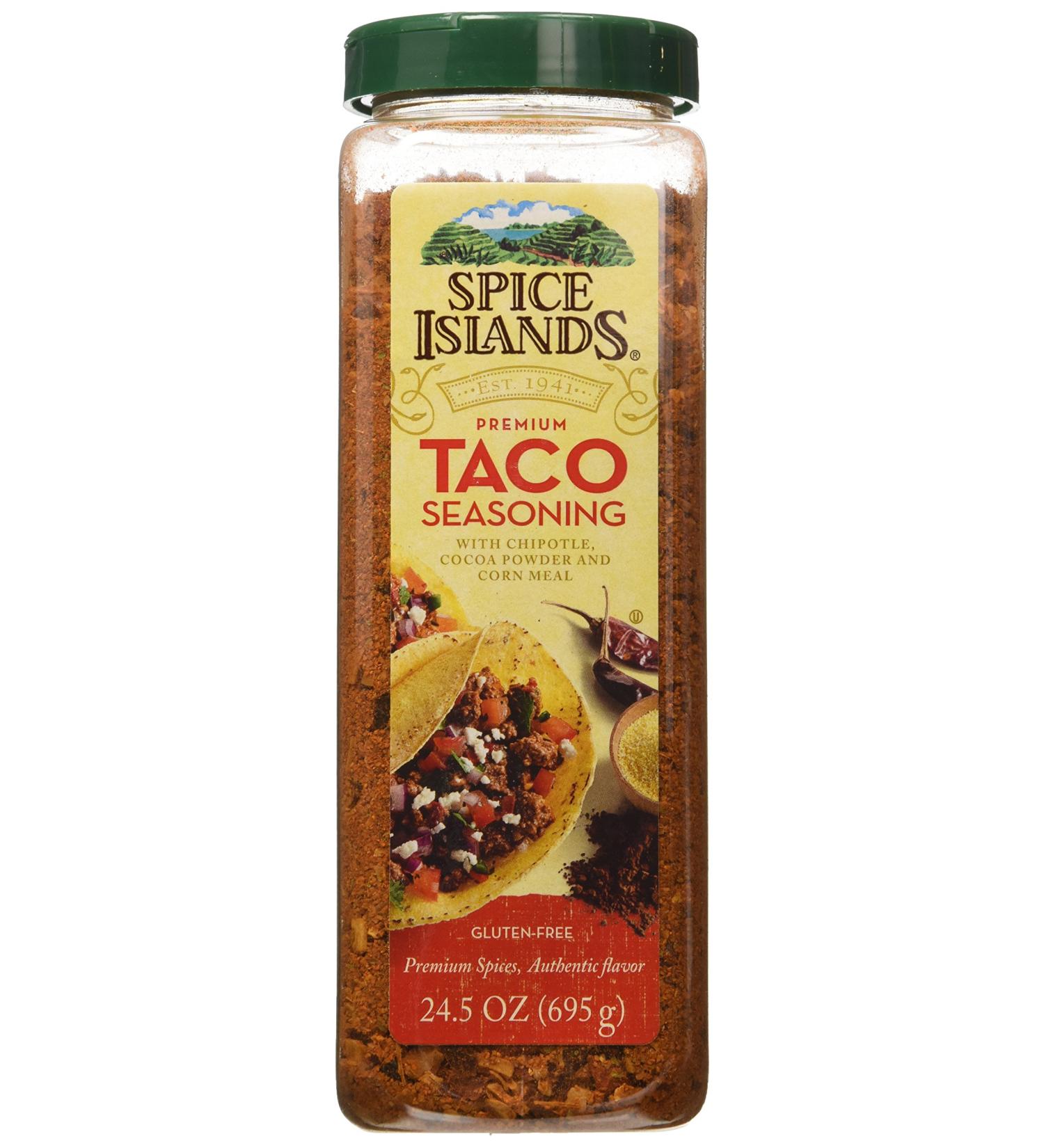 Spice Islands Premium Taco Seasoning with Chipotle Cocoa Powder and Corn Meal - 24.5 oz - Buy Online on SooperMarket.com