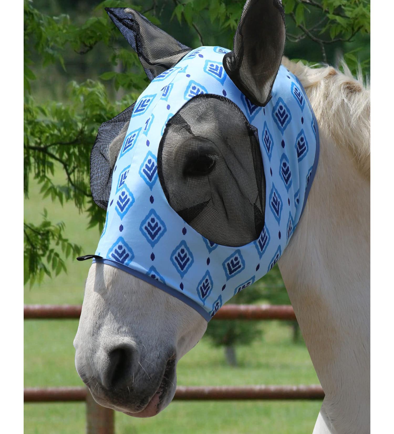 Harrison Howard Fly Mask for Horses - XL Extra-Full Comfortable & UV Protection Light Blue (Nature Aztec) - Best ECommerce Shipping Worldwide - Buy Online on SooperMarket.com