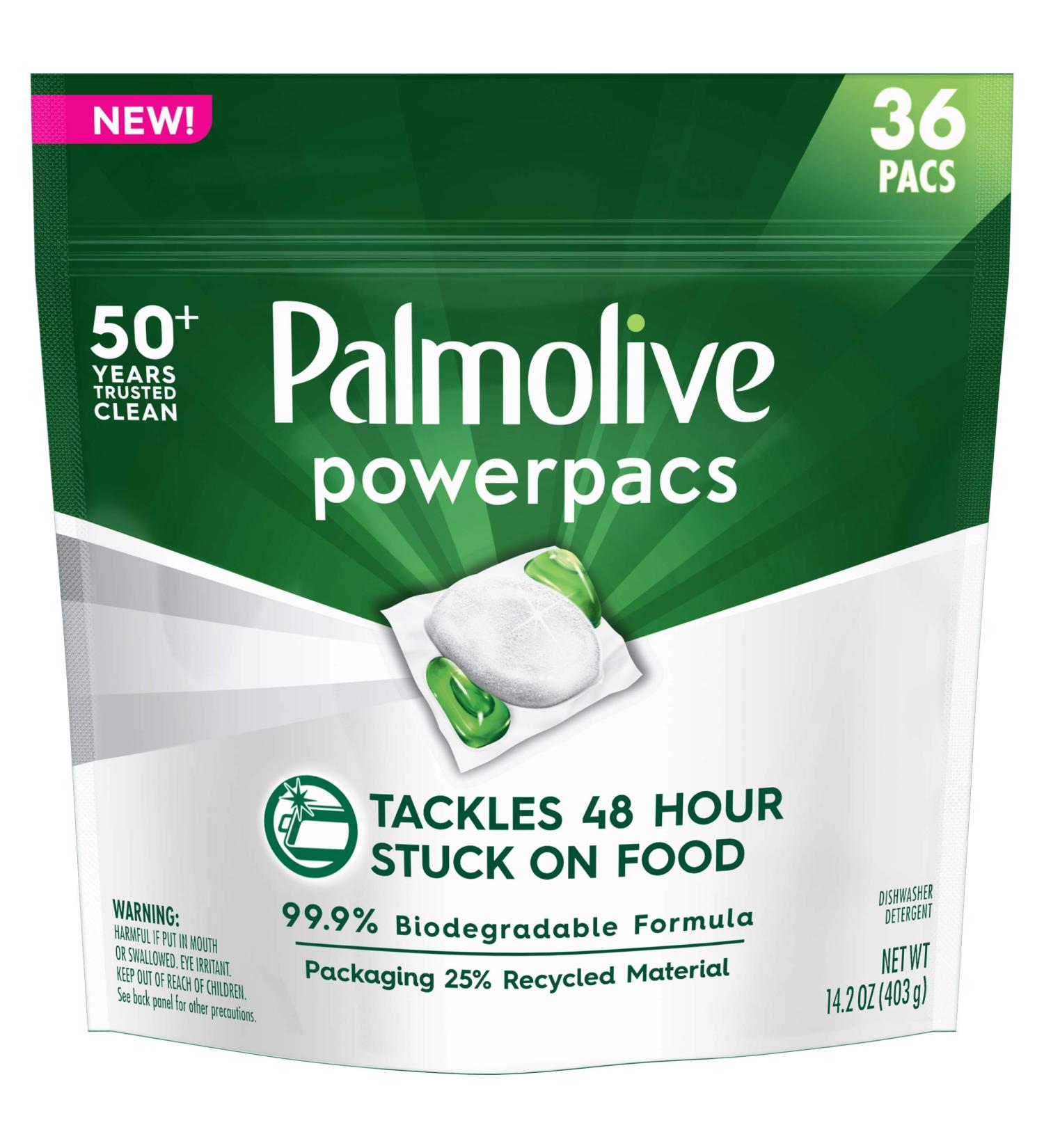 Palmolive PowerPacs Dishwasher Detergent Pods - Fragrance-Free 36 Count Pack - Buy Online on SooperMarket.com