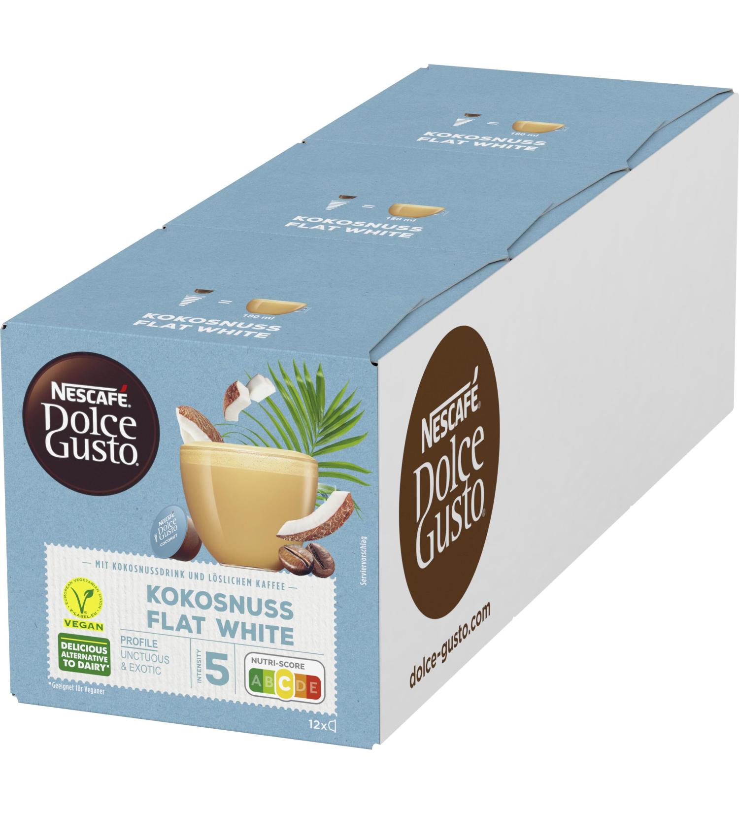 Buy NESCAF Dolce Gusto Coconut Flat White - 36 Vegan Coffee Capsules (Pack of 3) | International Shipping - Buy Online on SooperMarket.com