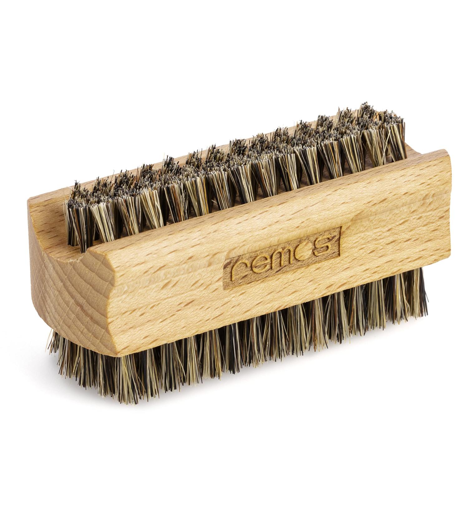 REMOS Double-Sided Hand & Nail Brush | Beech Wood with Natural Grey Bristles - Buy Online on SooperMarket.com