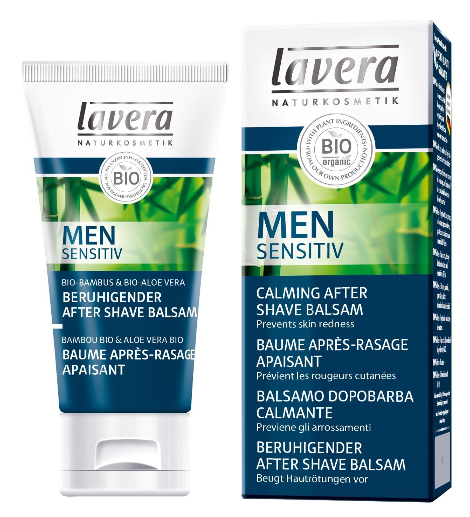 Lavera Men Sensitiv Aftershave Balm with Organic Bamboo & Aloe Vera 50ml - Soothes Sensitive Skin, Prevents Redness - Vegan & Organic - Buy Online on SooperMarket.com