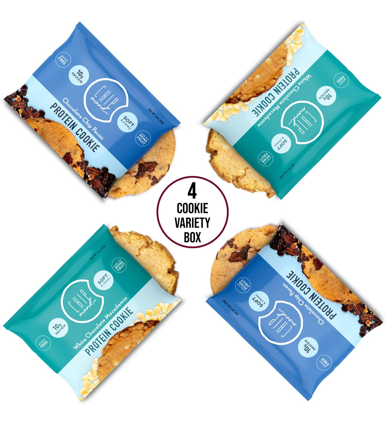 ChipMonk Baking High Protein Cookies Variety Pack - Low Carb & Gluten-Free Snack - Buy Online on SooperMarket.com
