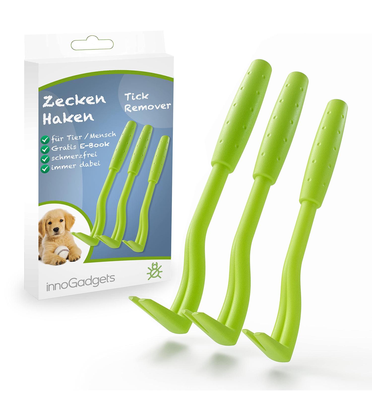 Innogadgets Tick Hook & Pliers Set | Gentle Tick Removal in Seconds | Different Hooks for All Sizes | Free E-Book for Dog Tricks | Green (3-Pack) - Buy Online on SooperMarket.com