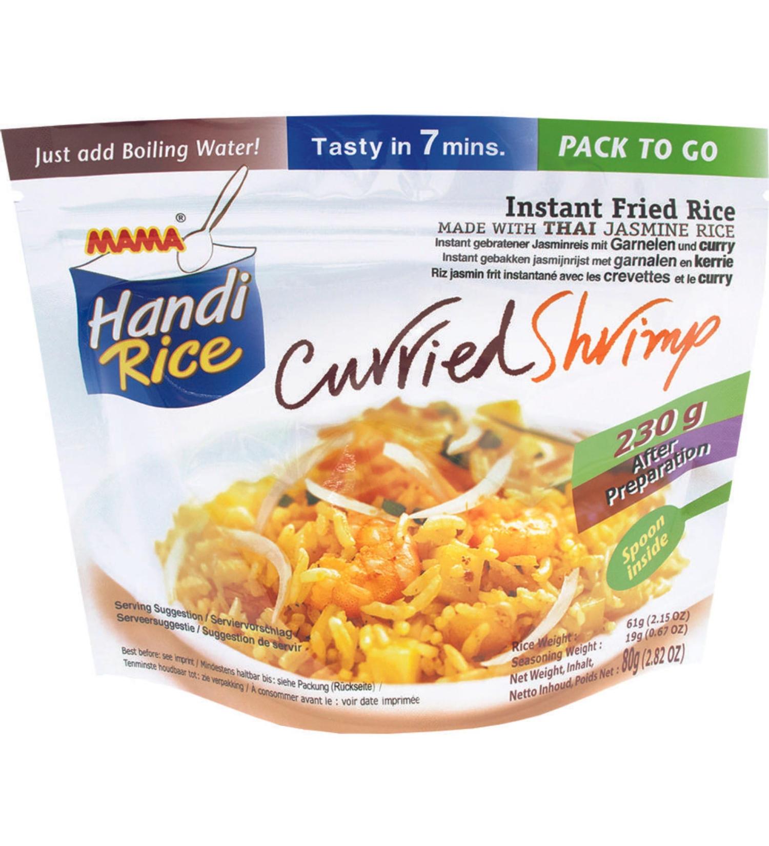 MAMA Instant Rice Curry Shrimp - Multipack (10 x 80g) | Authentic Thai Flavor Fast Shipping Worldwide - Buy Online on SooperMarket.com