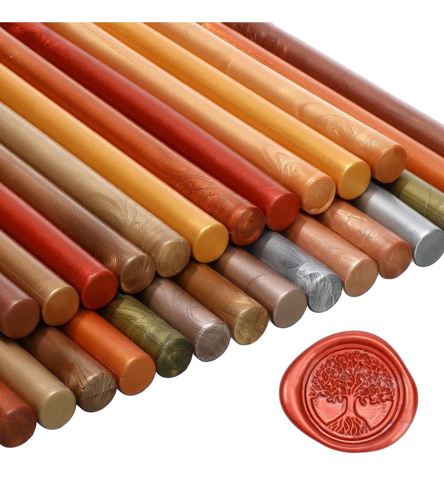 26 Pieces Glue Gun Sealing Wax Sticks for Wax Seal Stamp and Letter Retro Vintage Seal Glue Gun Sealing Wax Great for Wedding Invitations Cards Envelopes Wine Gift Wrapping (Metal Colors) - Buy Online on SooperMarket.com