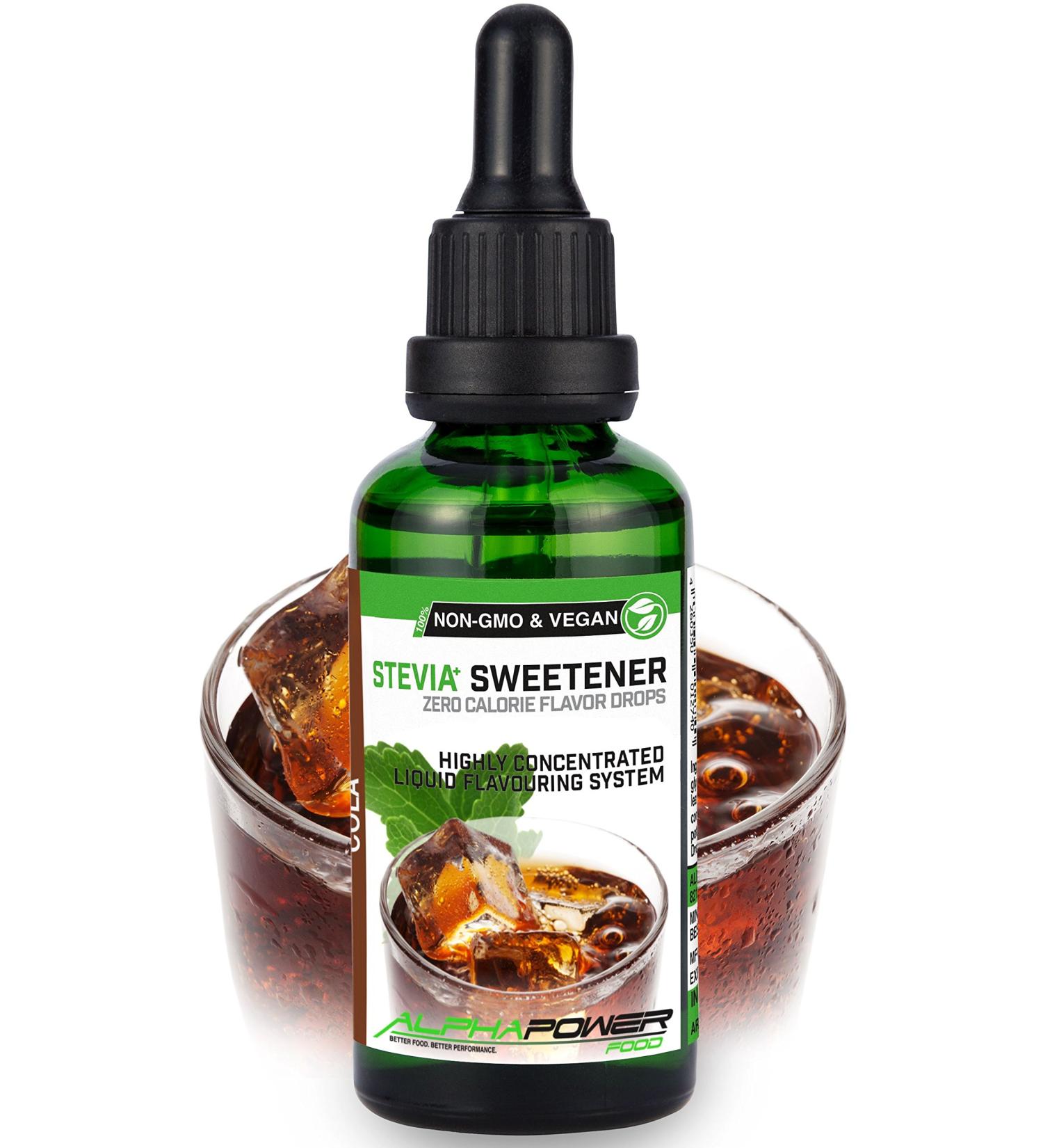 Alphapower Food Stevia Cola Flavor Drops | 100% Natural Sugar-Free Aroma | Perfect for Water Desserts & Smoothies | 50ml - Buy Online on SooperMarket.com