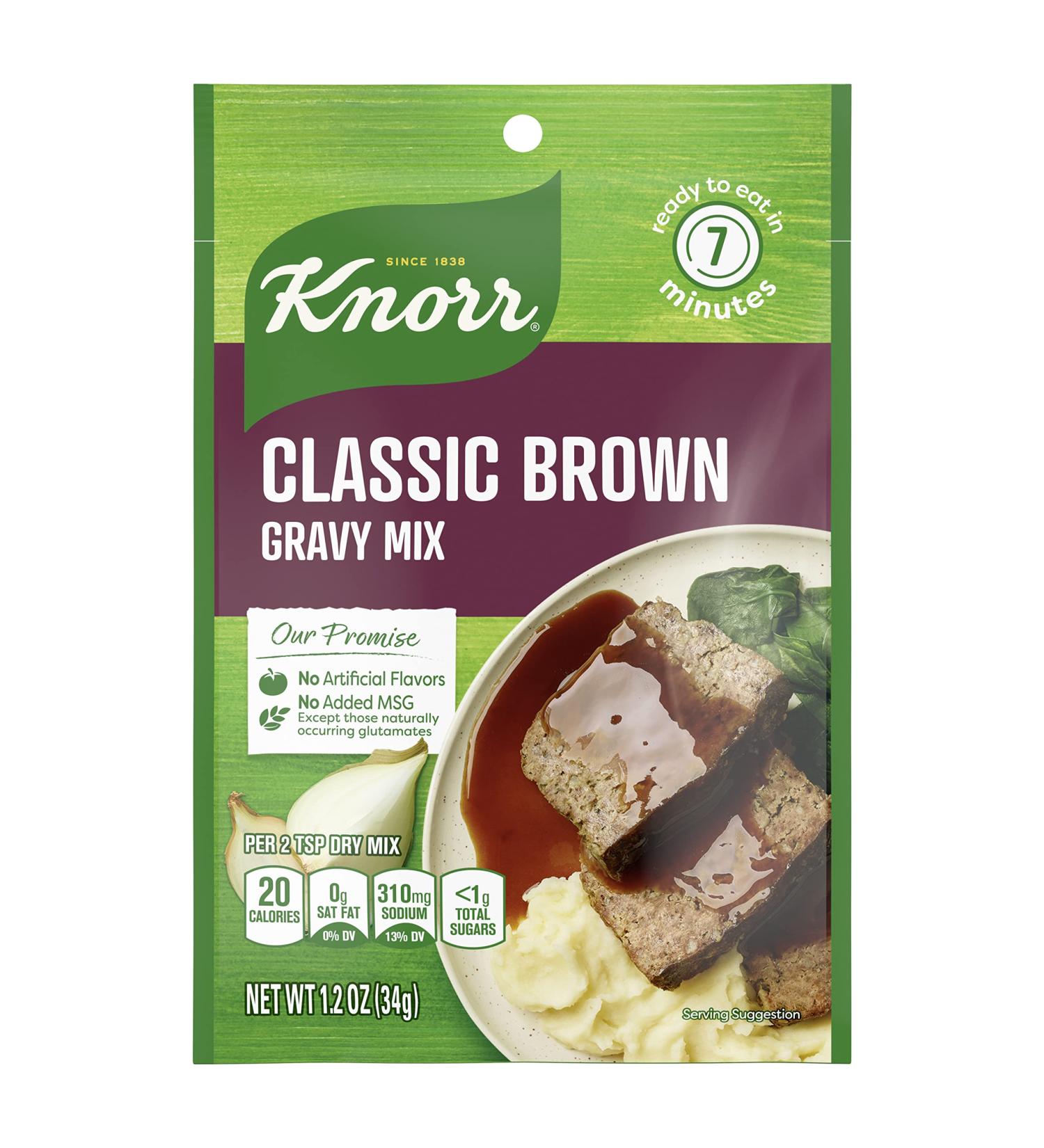Knorr Classic Brown Gravy Mix No Artificial Flavors, No Added MSG - 1.2 oz (Pack of 24) - Buy Online on SooperMarket.com