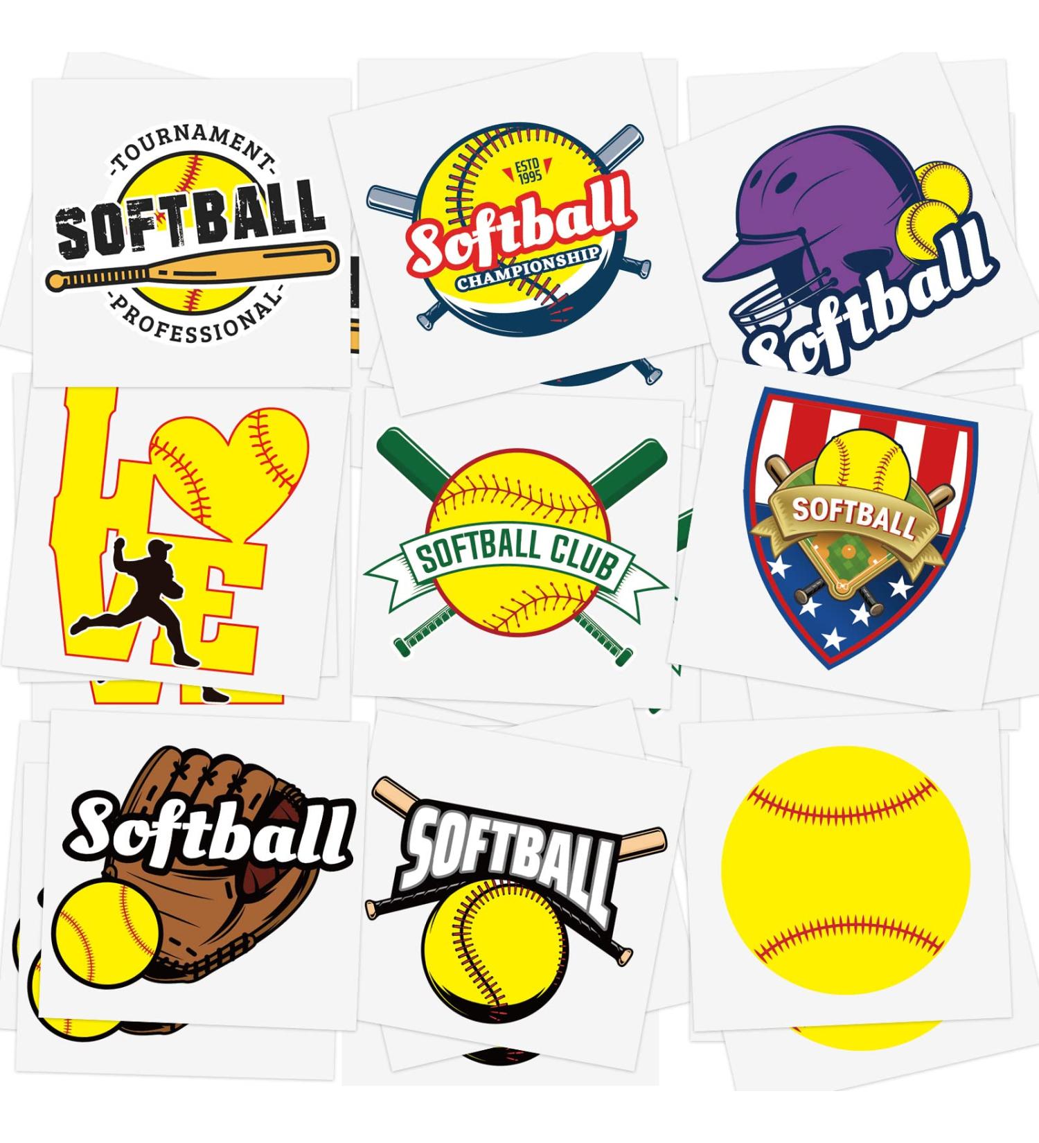144 Pcs Softball Temporary Tattoos - Baseball Accessories for Kids - Waterproof Players Stickers - Ball Themed Birthday Party Decorations - Buy Online on SooperMarket.com
