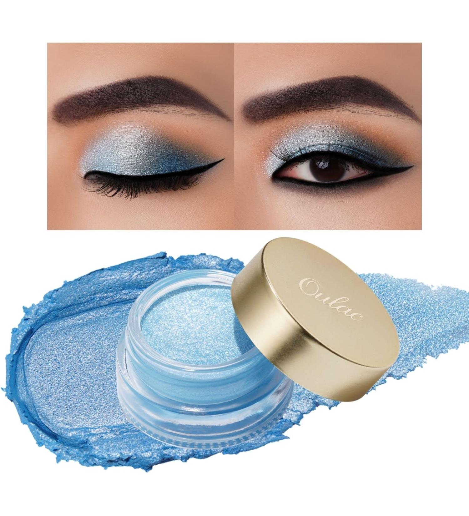 Oulac Glitter Eyeshadow Blue | Waterproof Elder Duo Highlighter | Vegan & Cruelty-Free | Durable Transparent Finish - Buy Online on SooperMarket.com