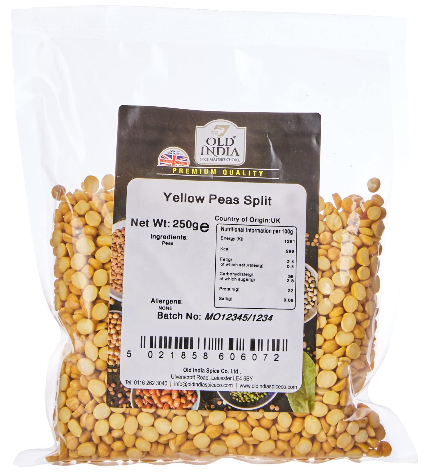 Old India Yellow Split Peas 250g - Premium Quality Legumes for Cooking - Buy Online on SooperMarket.com