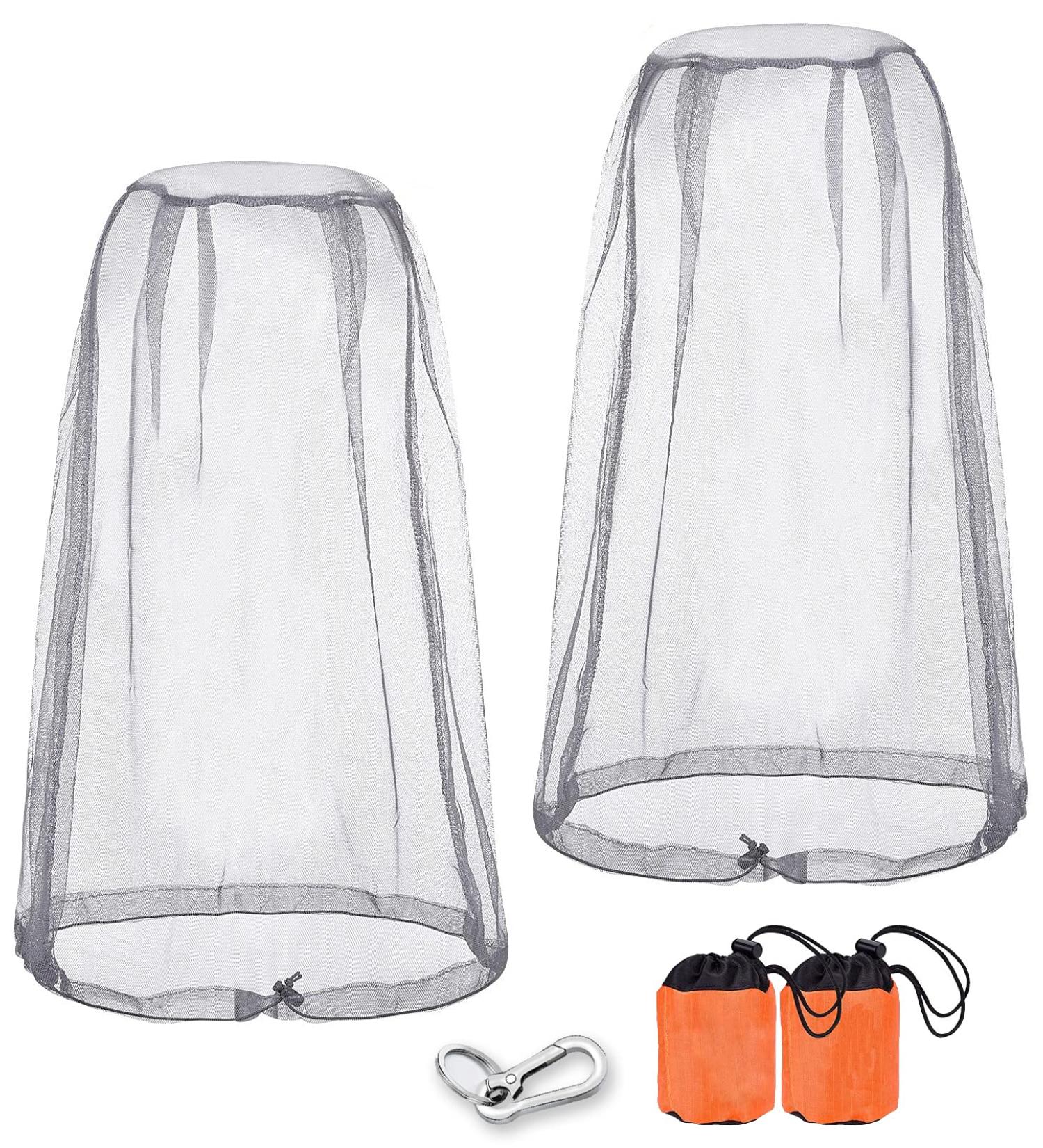 Mosquito Head Net 2pcs Face Mesh Cover Large Head Protecting Net for Outdoor Protect from Fly Screen Mosquito Gnat Bug - Buy Online on SooperMarket.com