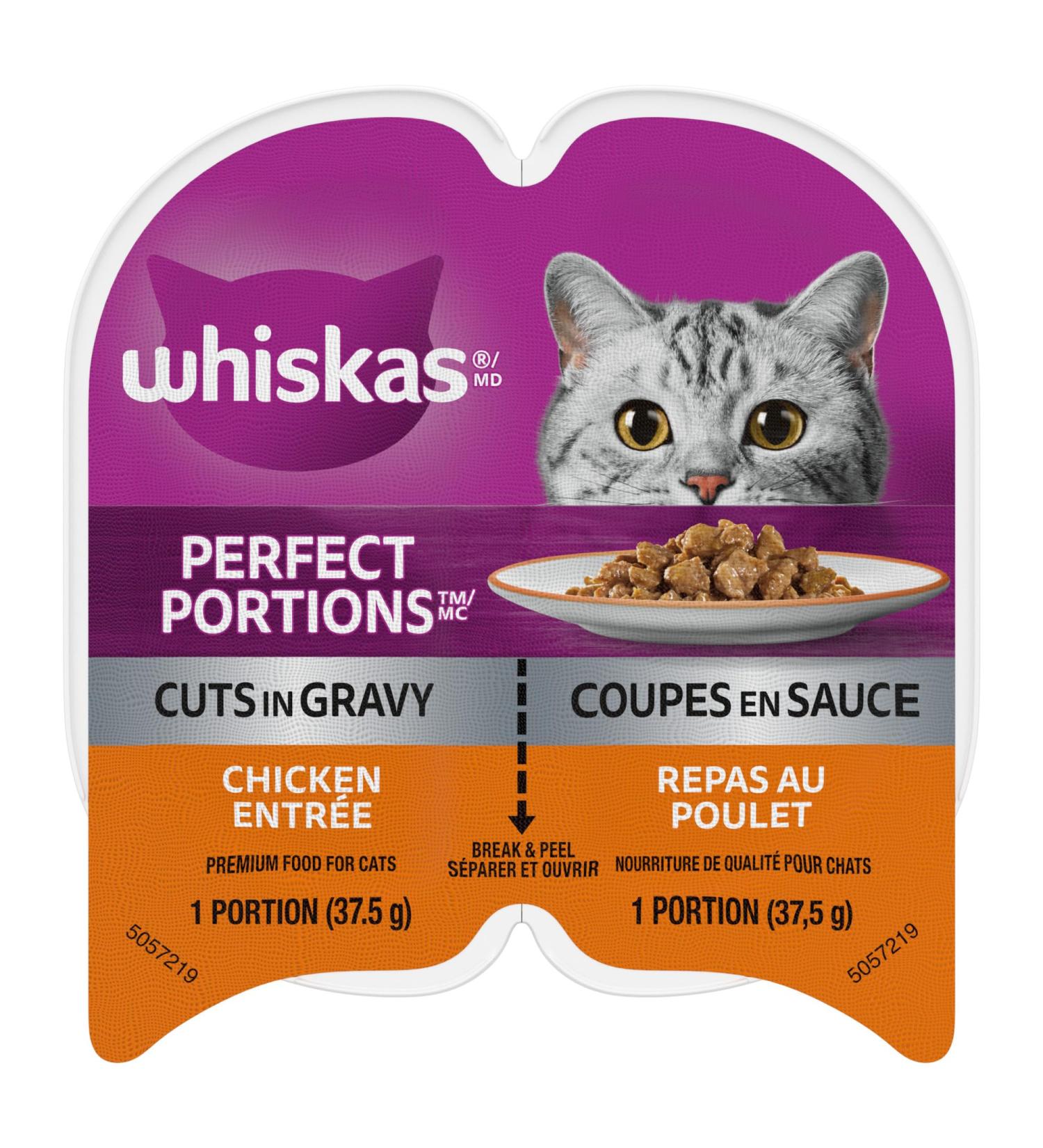 WHISKAS Perfect Portions Wet Cat Food Cuts in Gravy - Chicken - 75g (24 Pack) Cuts in Gravy Chicken 75 g (Pack of 24) - Buy Online on SooperMarket.com