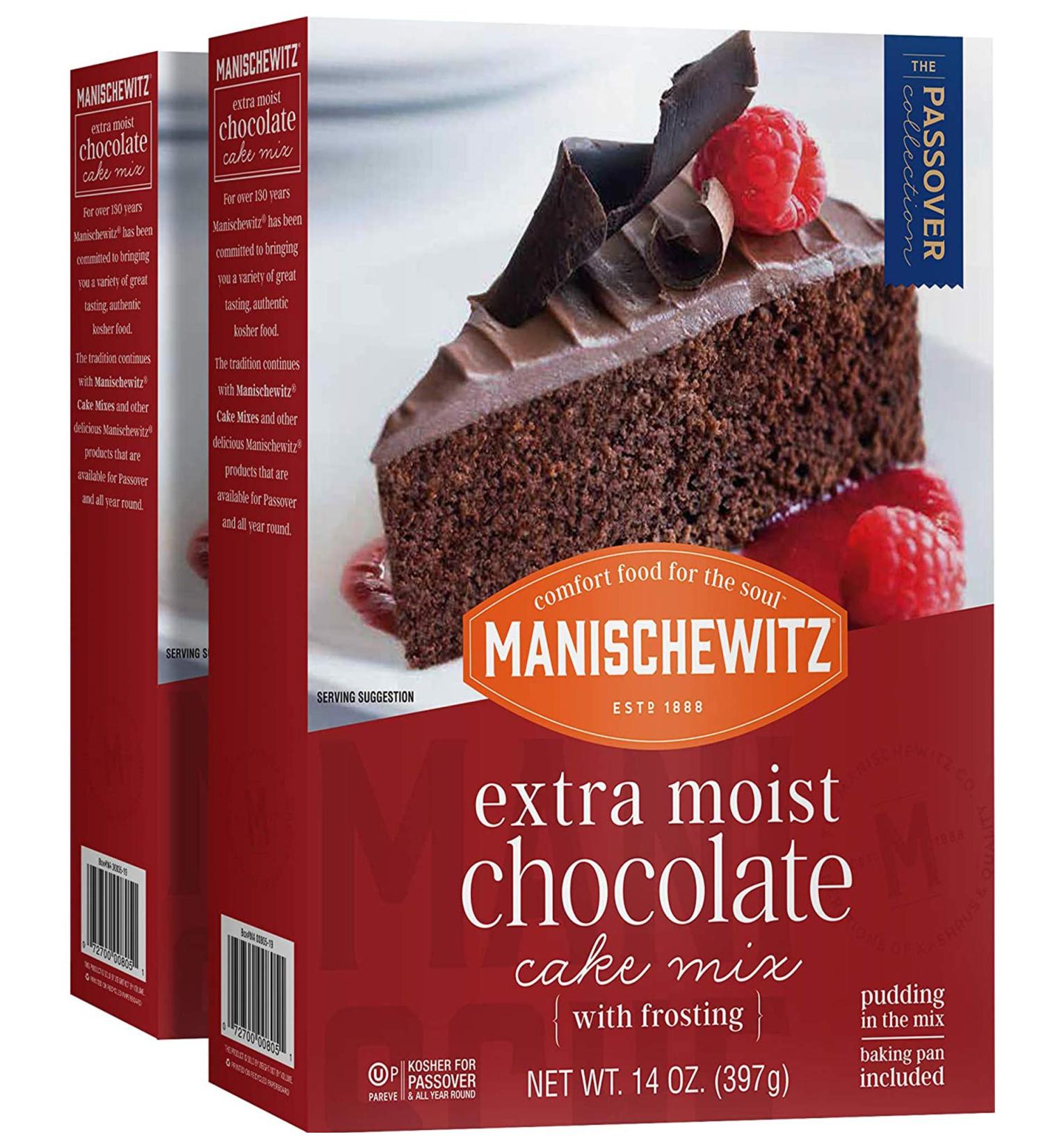 Manischewitz Passover Cake Mix with Frosting - 14oz (2 Pack) - Kosher for Passover - Extra Moist - Includes Pan & Pudding - Buy Online on SooperMarket.com
