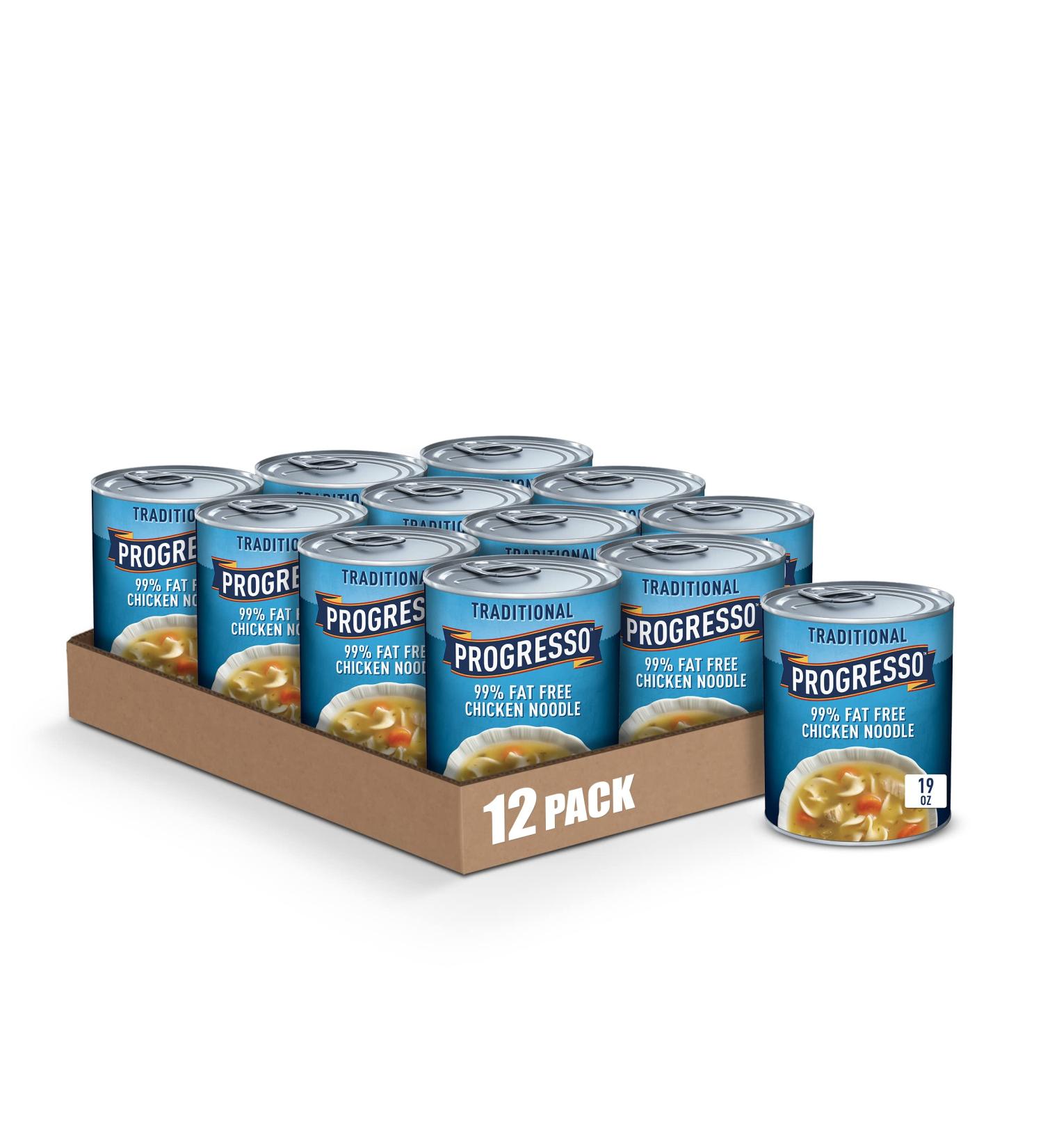 Progresso Traditional 99% Fat Free Chicken Noodle Soup 19 oz - Pack of 12 - Buy Online on SooperMarket.com