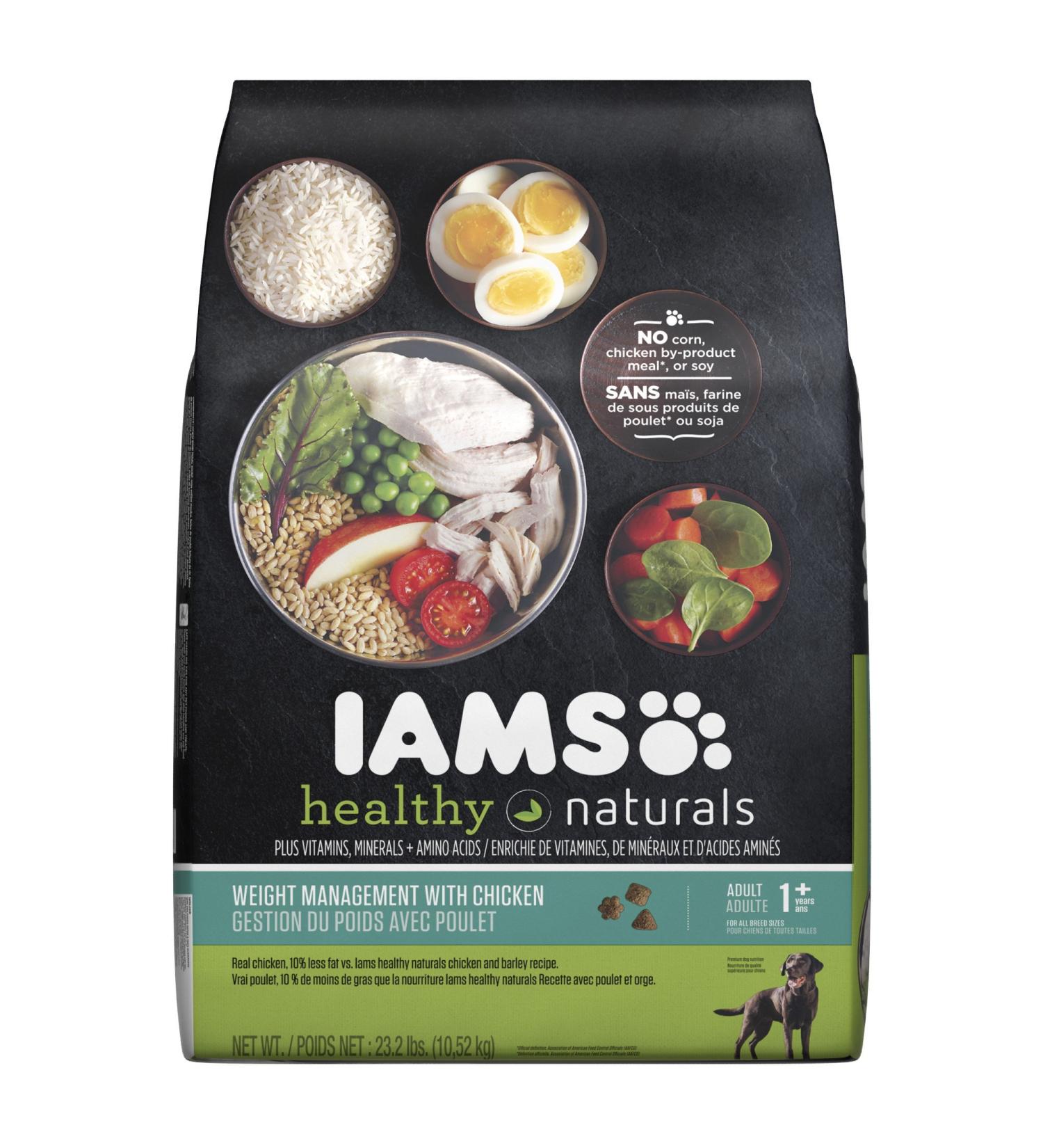 Iams Healthy Naturals Weight Management with Chicken Premium Dog Dry Food 23.2-Pound - Buy Online on SooperMarket.com
