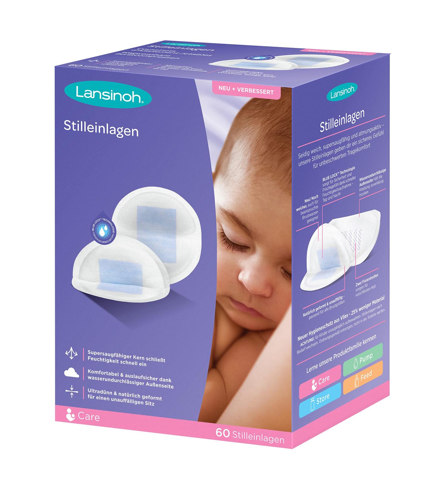 Lansinoh Nursing Pads Blue Lock - 60 Count | Ultimate Leak Protection for Nursing Moms | International Shipping Available - Buy Online on SooperMarket.com