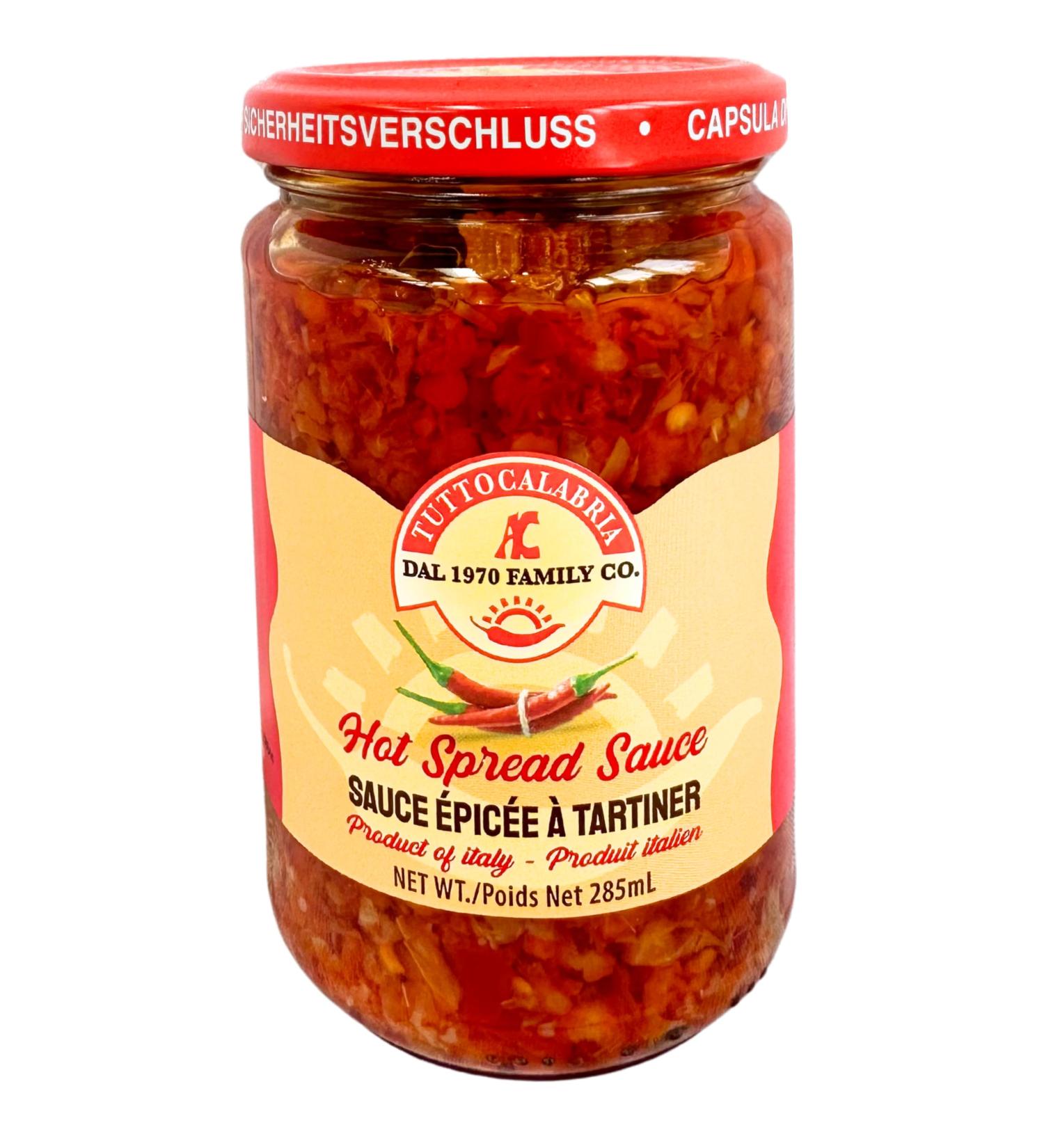 Tutto Calabria Hot Spread Sauce in Oil 285ml (9.6 Fl Oz) Crushed Chili Pepper Paste - Calabrese Spicy Red Peppers mixed with Vegetables in Olive Oil - Italian Hot Sauce - Perfect for Pasta Pizza Jelly Pesto Antipasto - Pepperoncini - Buy Online on SooperMarket.com