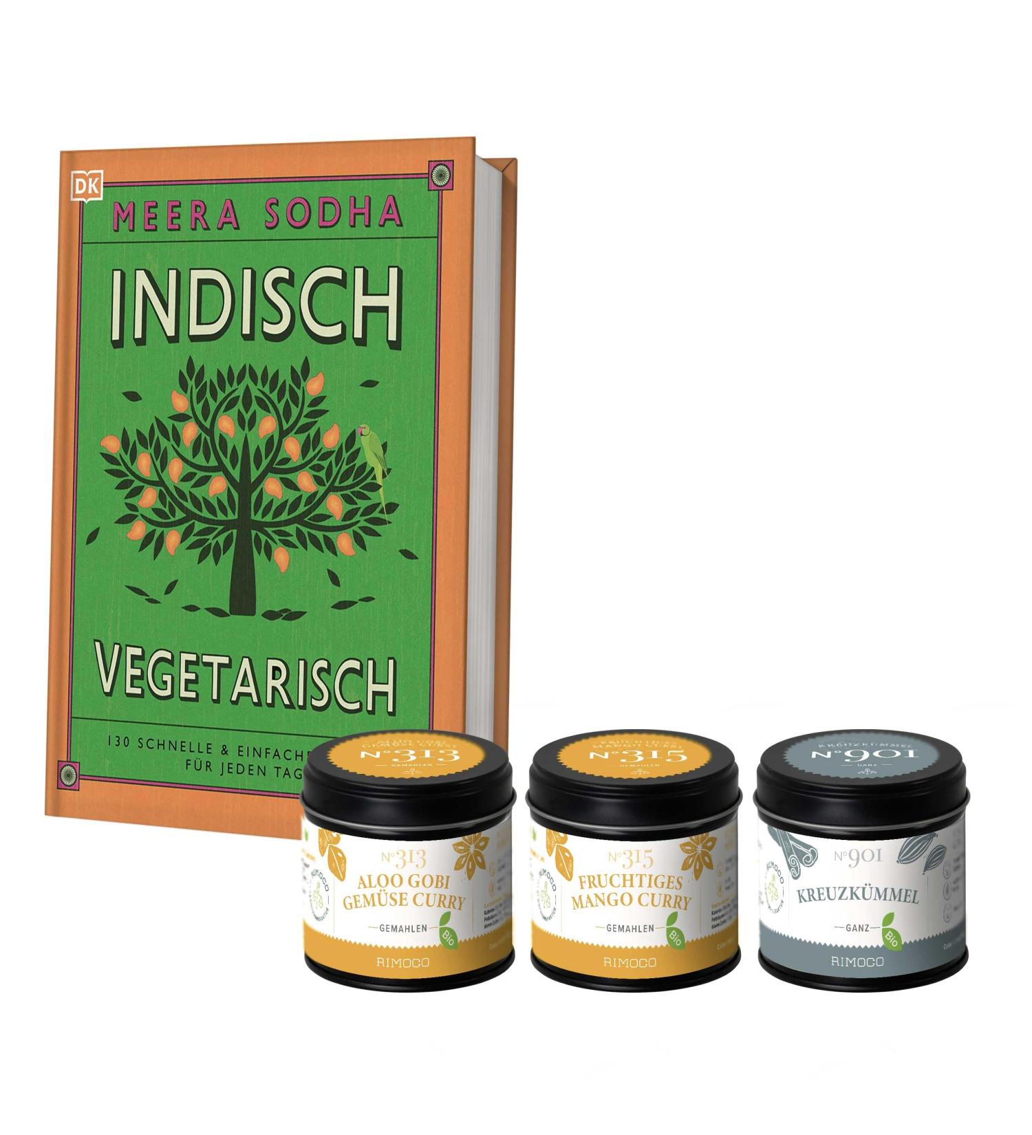 Rimoco Indian Vegetarian Gift Set - Cookbook & Spices: Aloo Gobi Mango Curry Cumin - Buy Online on SooperMarket.com