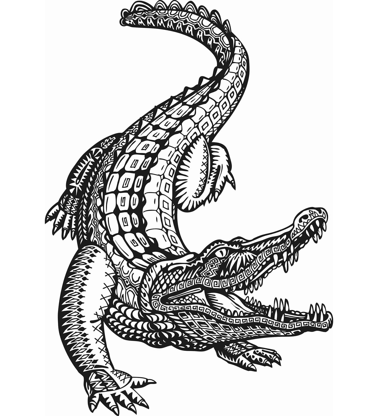 Dopetattoo Six Sheets Temporary Tattoos: Caiman Crocodiles, Tribal Ornaments for Men and Women - Neck, Arm, Chest - Buy Online on SooperMarket.com