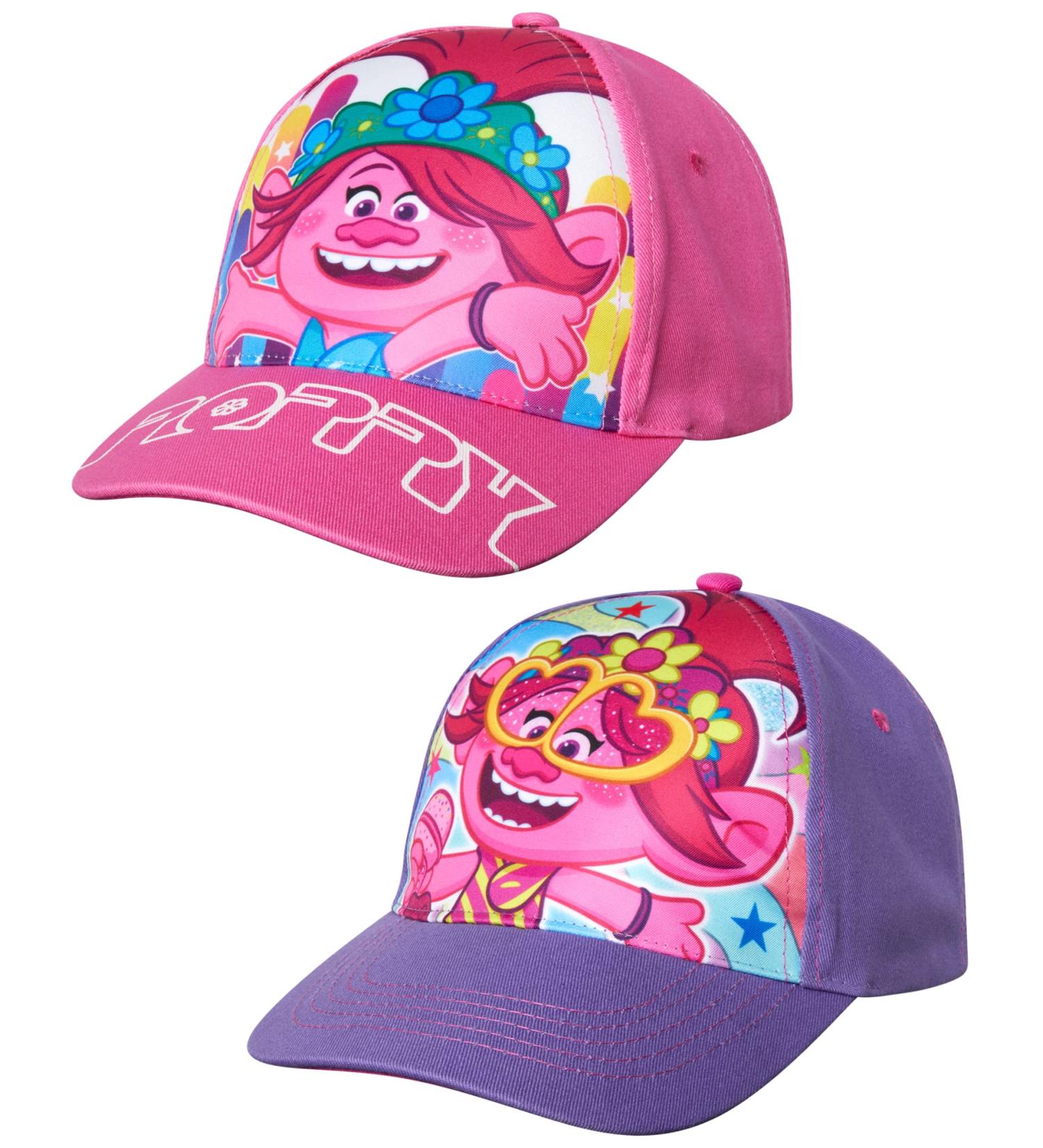 DreamWorks Girls' Trolls 2-Pack Poppy Baseball Caps, Curved Brim Strap Back Hats (4-7) Pink/Purple - Ages 4-7 - Buy Online on SooperMarket.com