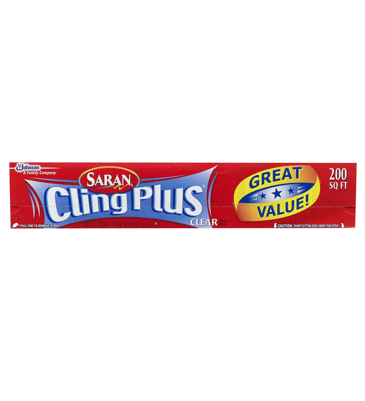 Saran Cling Plus Plastic Wrap 200 Sq Ft - 1 Count | Convenient Pack of 1 | High-Quality Food Grade Wrap - Buy Online on SooperMarket.com