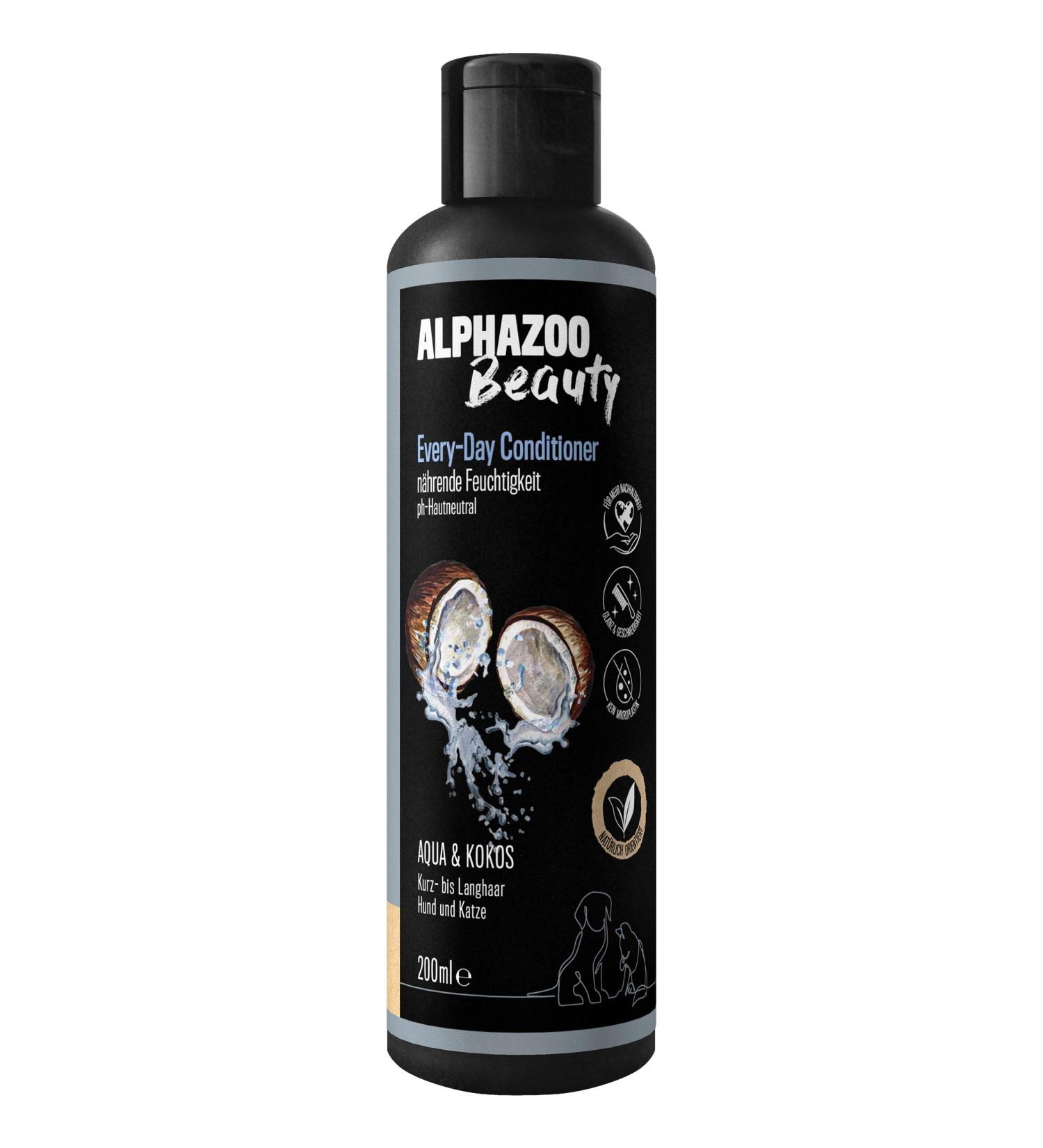 Alphazoo Every Day Conditioner for Cats & Dogs - 200ml Coconut Fur Care for All Breeds | Natural Dog Shampoo for Soft Fur - Buy Online on SooperMarket.com