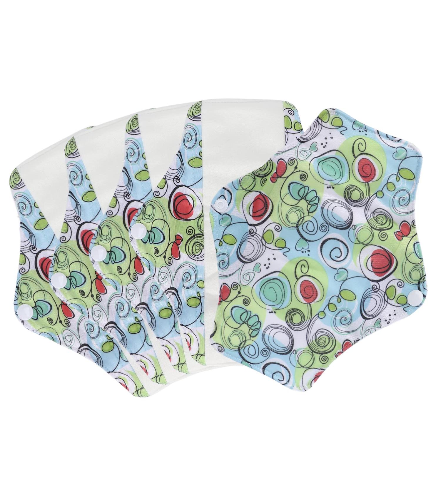5-Pack Washable Cloth Menstrual Pads for Women - Reusable Bamboo Mama Pad Liners - Buy Online on SooperMarket.com